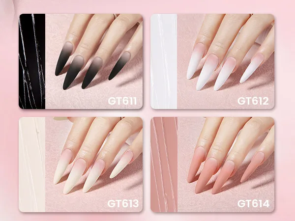 YOKEFELLOW GleamTap Cushion Ombre Painting Gel with Sponges - White Highly Pigmented No Wipe Gradient Patting Gel Polish for Ombre, Aura and Blend Nail Art ( GT612 )