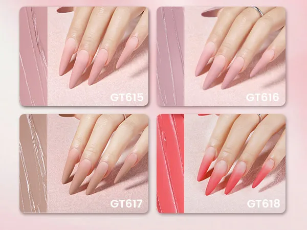 YOKEFELLOW GleamTap Cushion Ombre Painting Gel with Sponges - White Highly Pigmented No Wipe Gradient Patting Gel Polish for Ombre, Aura and Blend Nail Art ( GT612 )