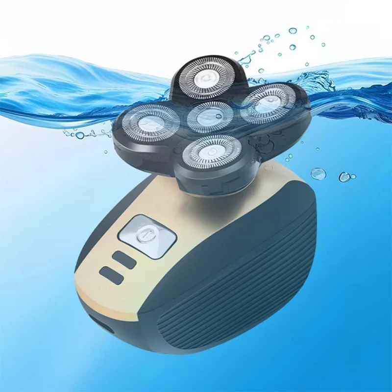 2026New Model Waterproof Rotary Razor Beard Clipper Hair Trimmer Face 5 Headed Electric Shaver Razor Rechargeable Male