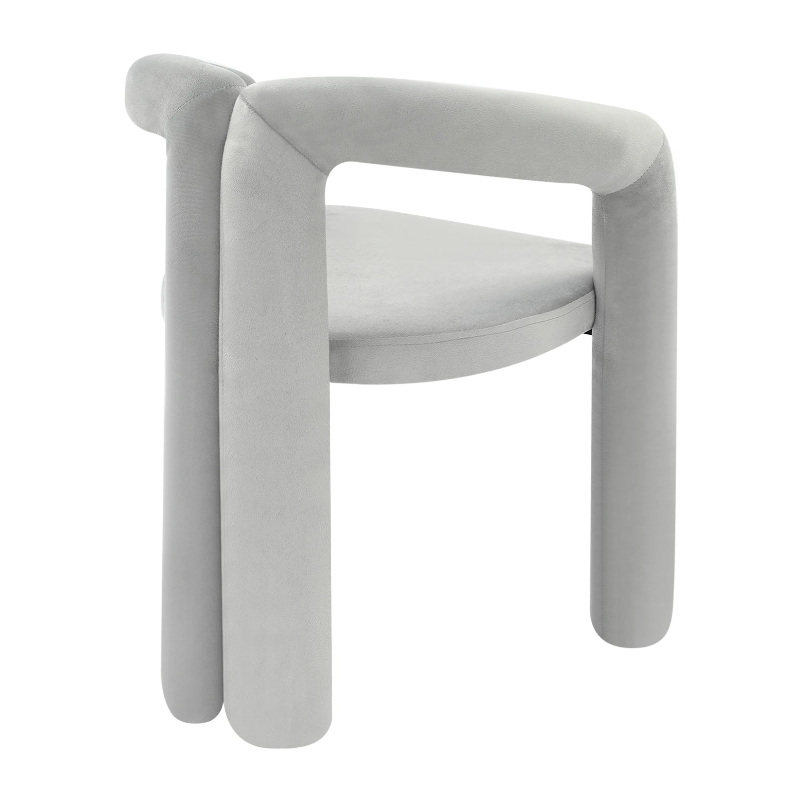 Gray Makeup Chair, Vanity Chair With Ergonomic Backrest, 220.46lbs Load Capacity Modern Upholstered Chair Carbon Steel Frame 60mm Thick High-Resilience Sponge Cushion For Bedroom Salon Nail Studio Living Room