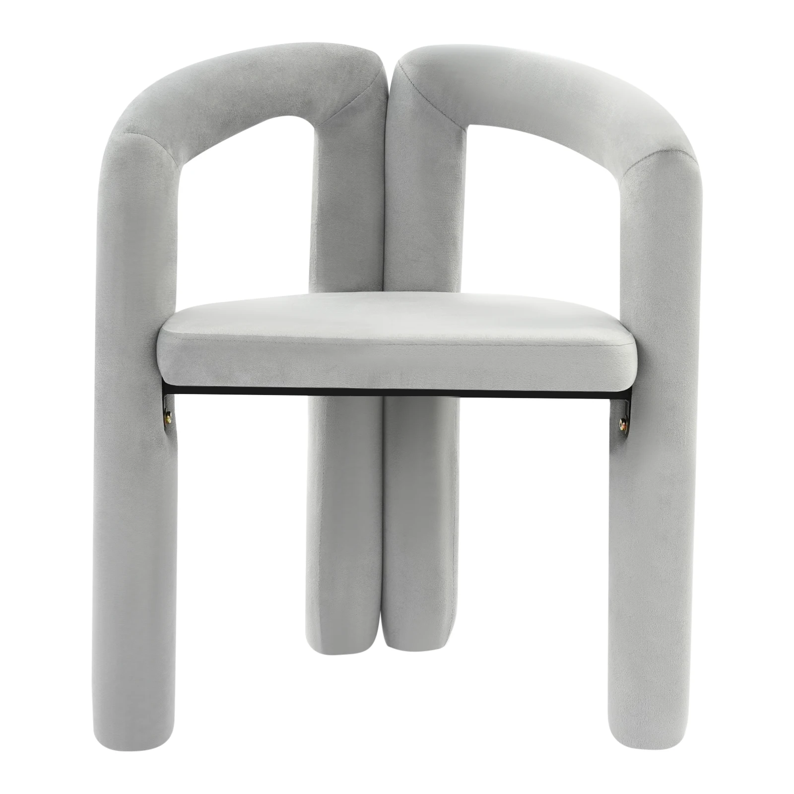 Gray Makeup Chair, Vanity Chair With Ergonomic Backrest, 220.46lbs Load Capacity Modern Upholstered Chair Carbon Steel Frame 60mm Thick High-Resilience Sponge Cushion For Bedroom Salon Nail Studio Living Room