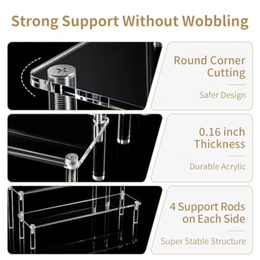 Acrylic Perfume Organizer Stand 3-Tier Clear Display for Vanity and Home
