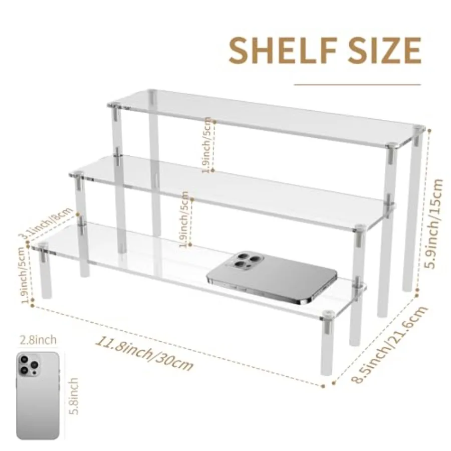 Acrylic Perfume Organizer Stand 3-Tier Clear Display for Vanity and Home