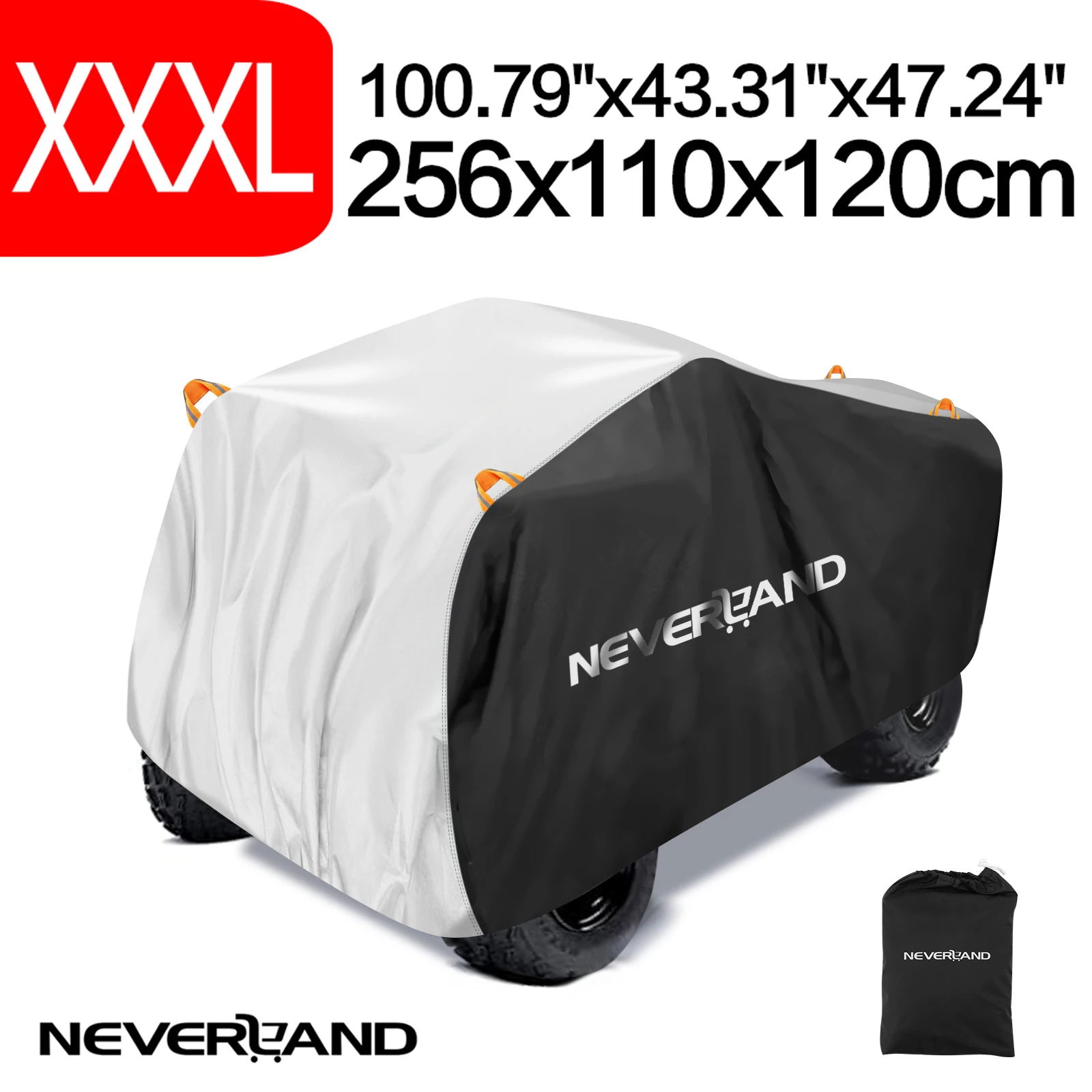 NEVERLAND ATV Cover Waterproof Heavy Duty XXXL Universal Quad Cover Outdoor Storage Cover 4 Wheeler Rain Cover All Weather for Polaris Sportsman Yamaha Honda Kawasaki Quad Bike