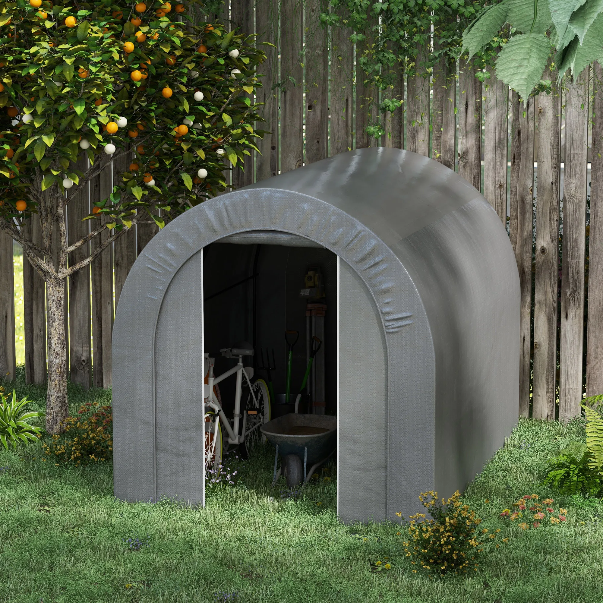 6 x 8ft Outdoor Storage Shed, Waterproof Heavy Duty Portable Shed