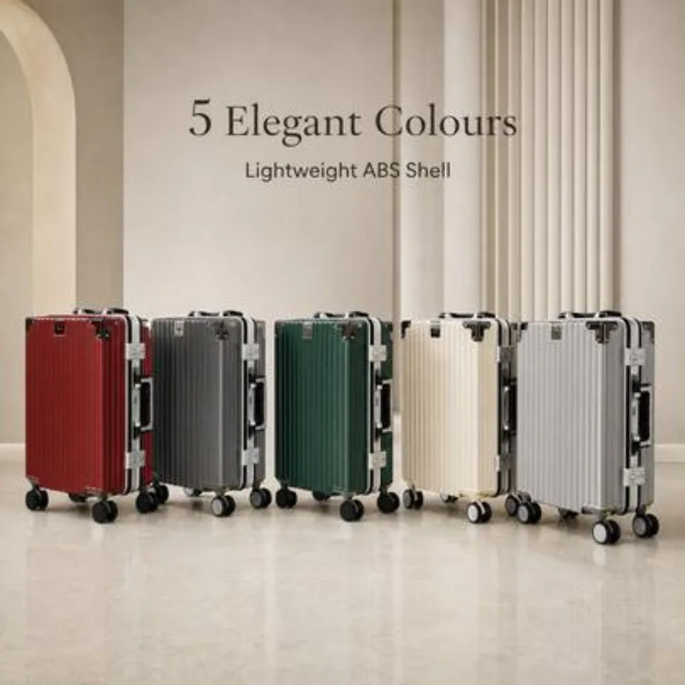 20 Inch Carry On Suitcase Airline Approved Hard Shell Luggage PC Aluminum Frame Spinner Wheels Built In Cup Holder Lightweight TSA Friendly Rolling Suitcase For Business Travel Women Men Carry On Bag