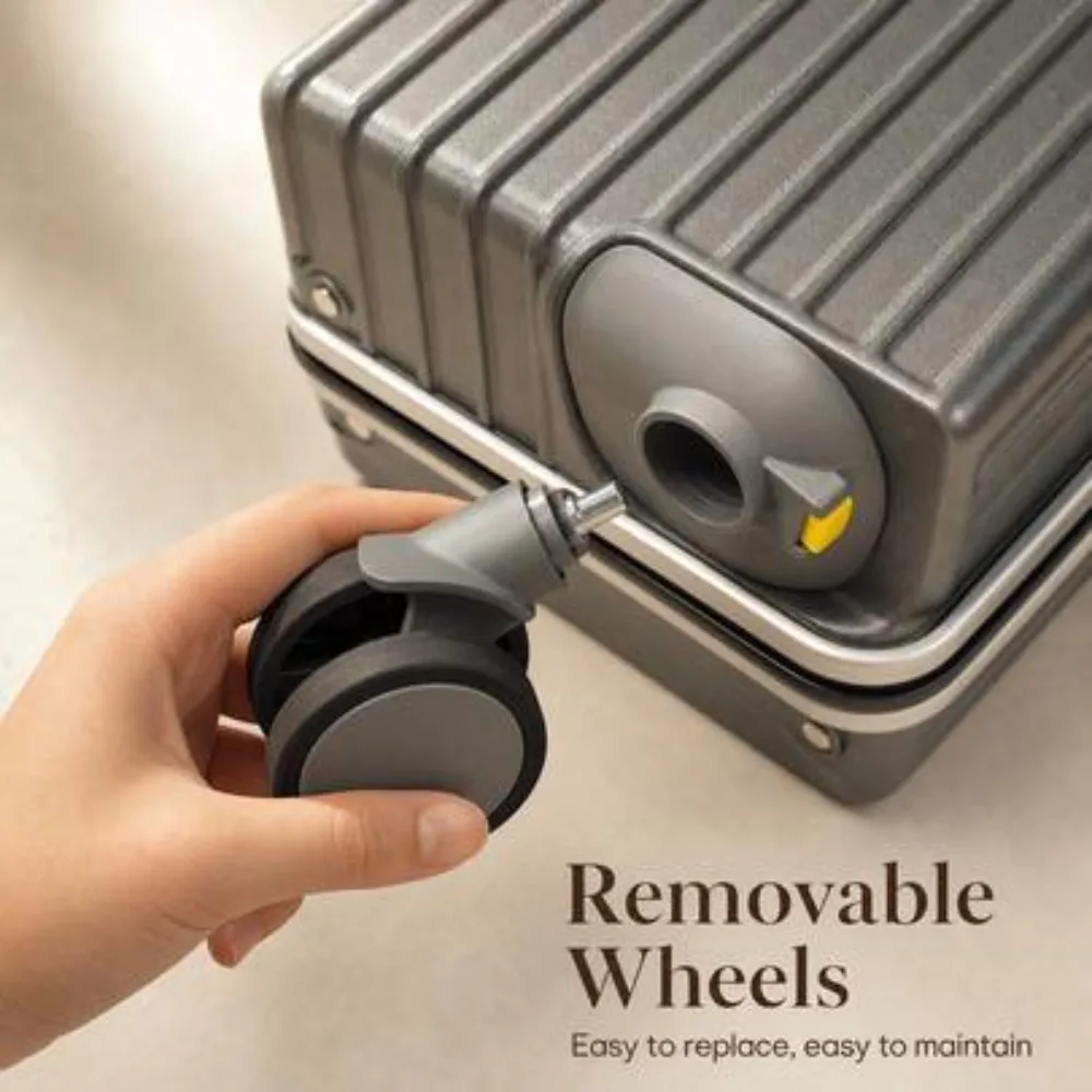 20 Inch Carry On Suitcase Airline Approved Hard Shell Luggage PC Aluminum Frame Spinner Wheels Built In Cup Holder Lightweight TSA Friendly Rolling Suitcase For Business Travel Women Men Carry On Bag