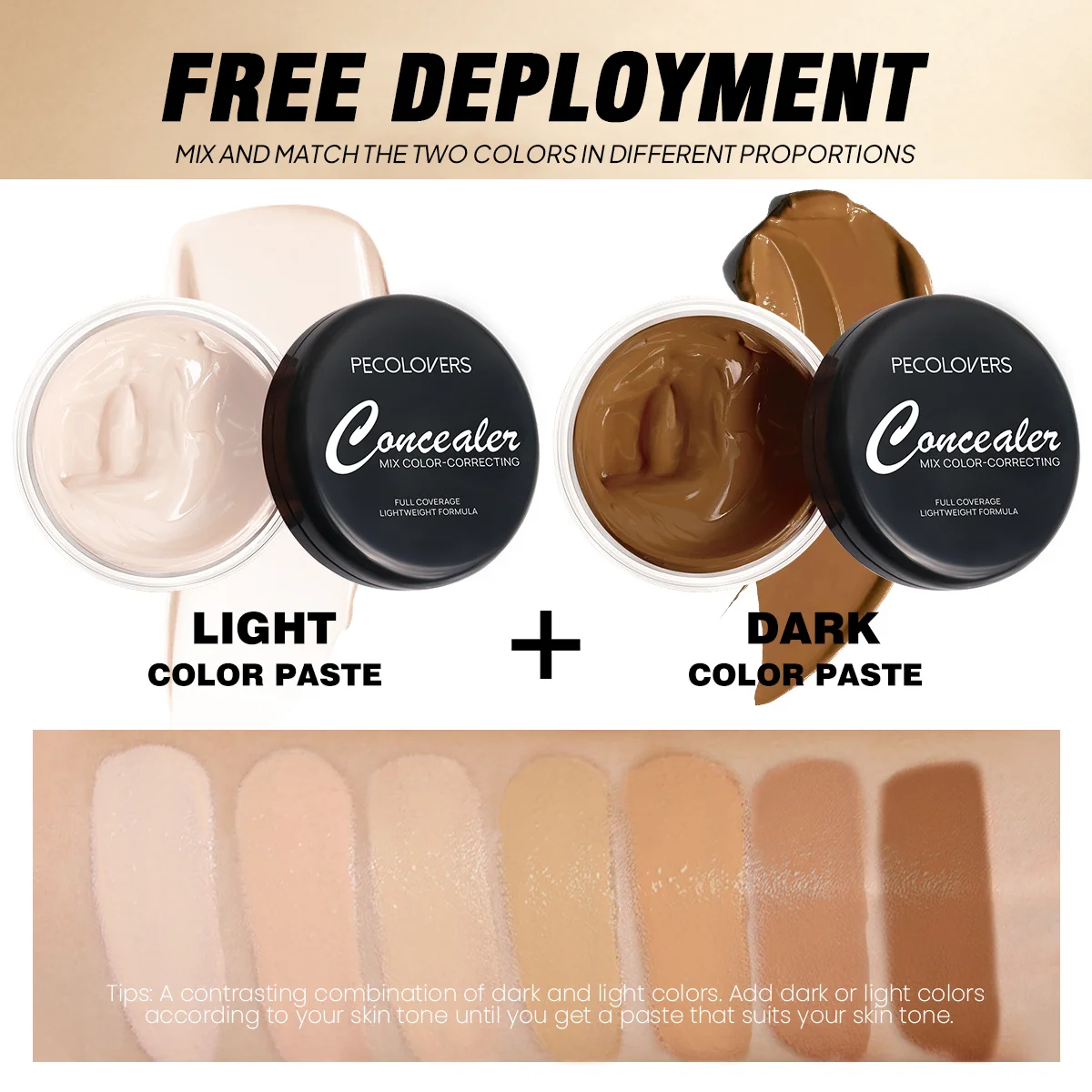 4PCS/SET Full Covery Cream Concealer Kit,Portable,Blendable Color Formula,Even Coating Capacity,Support Free Color Deployment,Multifunctional Concealing Cosmetic Set For Daily Facial And Body Makeup Needs