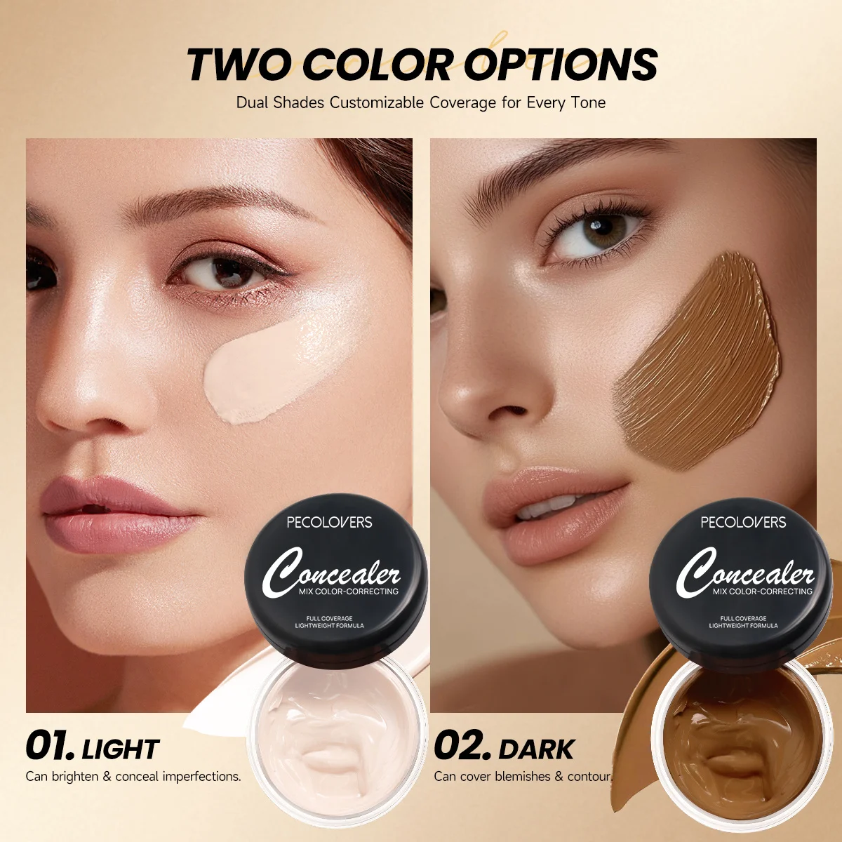 4PCS/SET Full Covery Cream Concealer Kit,Portable,Blendable Color Formula,Even Coating Capacity,Support Free Color Deployment,Multifunctional Concealing Cosmetic Set For Daily Facial And Body Makeup Needs