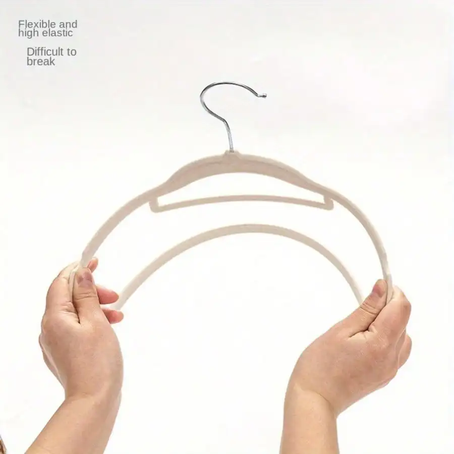 50-Pack Flocked Coat Hangers, Non-Slip And Mark-Free, Thickened Trouser Hangers, Suitable For Home Use, Wardrobe Organization, And General Coat Hanger Needs.