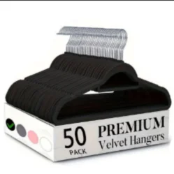 50-Pack Flocked Coat Hangers, Non-Slip And Mark-Free, Thickened Trouser Hangers, Suitable For Home Use, Wardrobe Organization, And General Coat Hanger Needs.