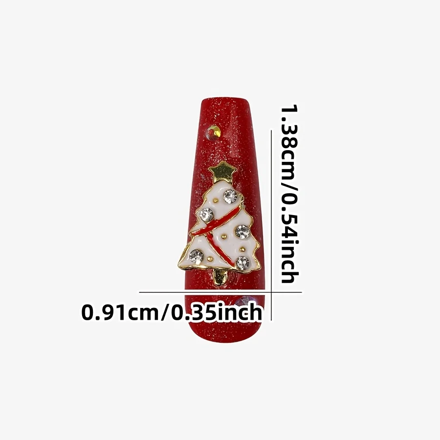 6 Grids Christmas Alloy Nail Charms Santa Snowman Tree Wreath Snowflake 3D Enamel Manicure Ornaments for Holiday Nail Salon Home DIY Decor