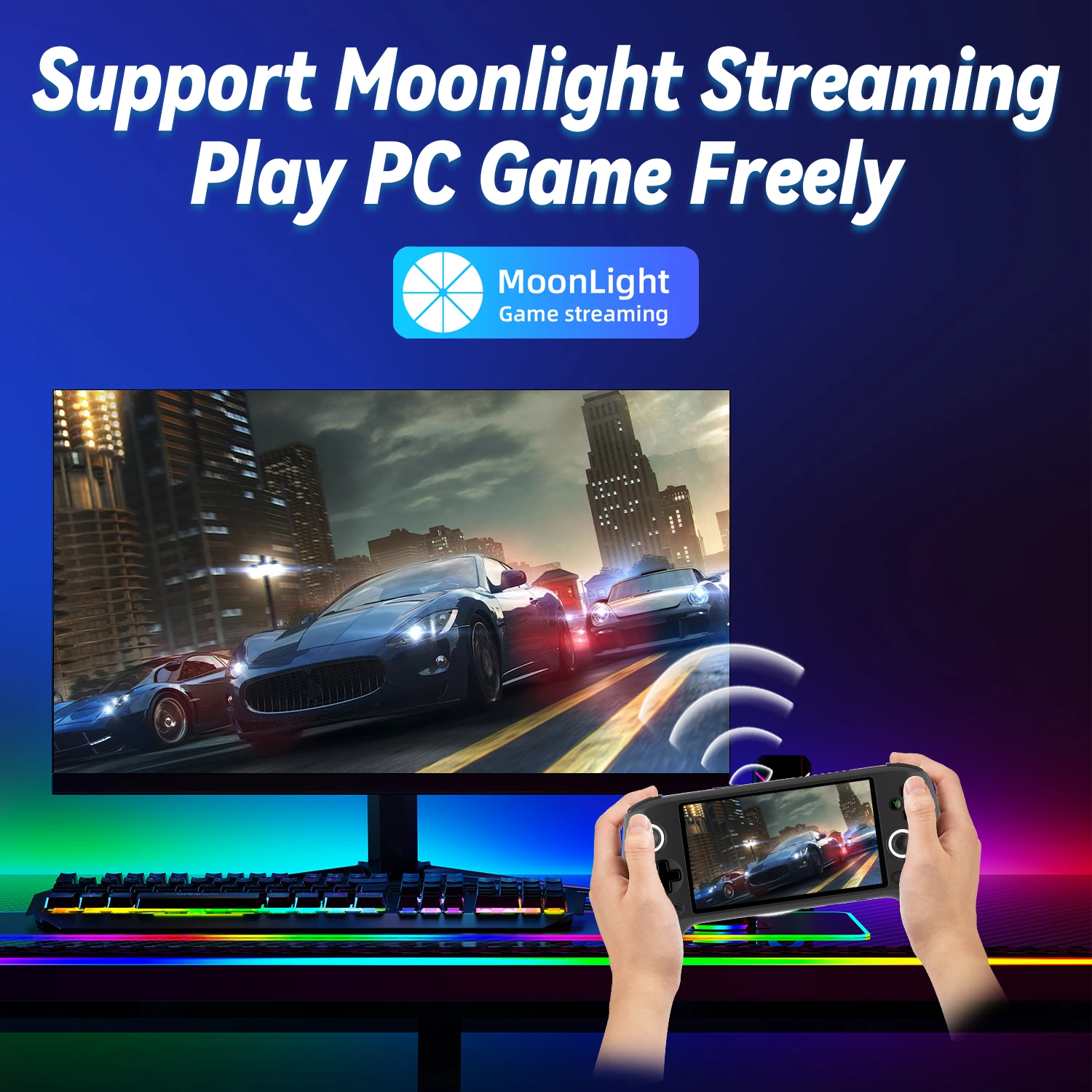Anbernic RG556 Handheld Games Console 5.48'' AMOLED 1080*1920 Screen Android 5500mAh Hall Joystick Hall Trigger Portable Video Games Player Supports 1080p Display Port Output,AI Assistant,Streaming