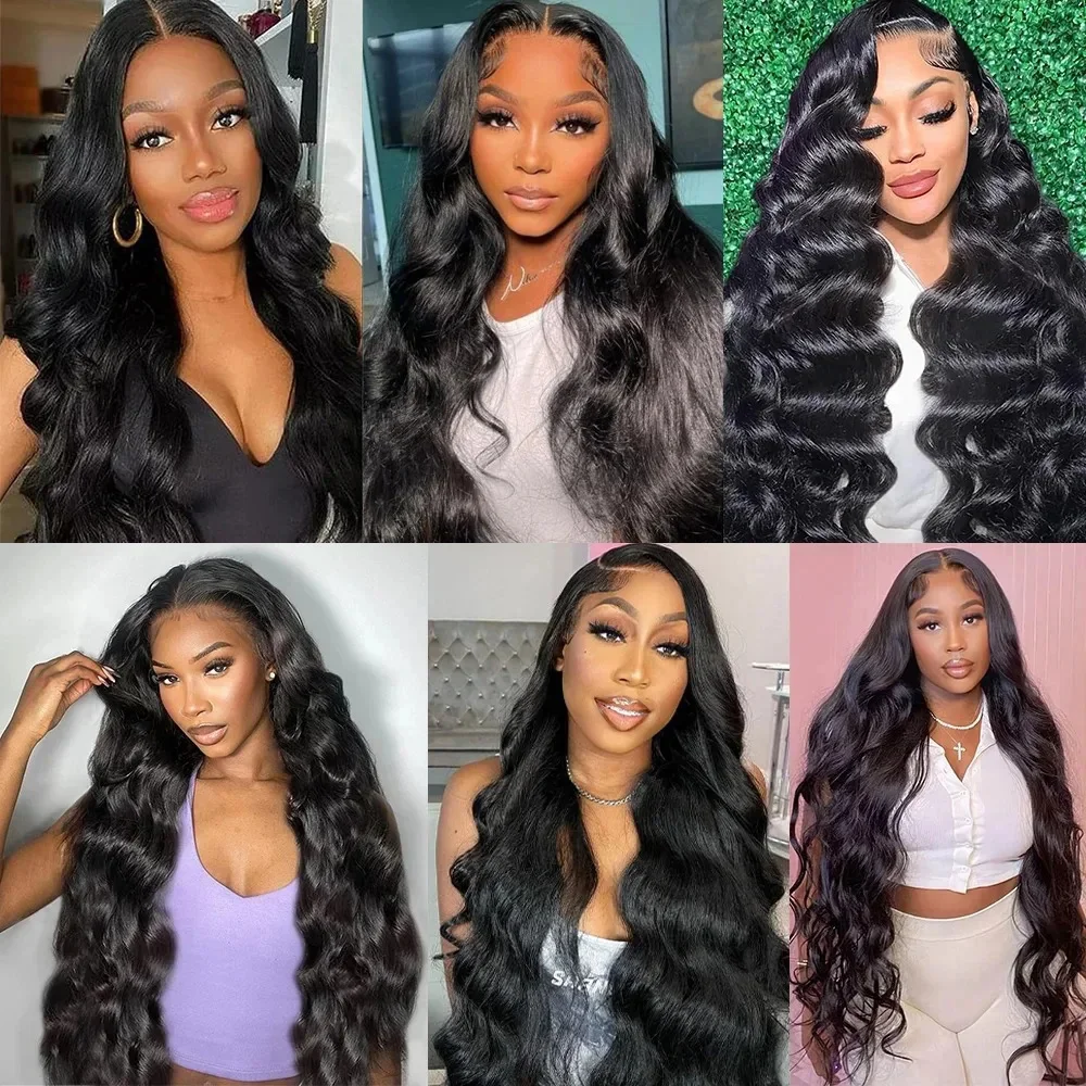 26 46 Inch 200% Density 13x4 13x6 HD Transparent Lace Frontal Wig Body Wave Human Hair Brazilian Pre Plucked 7x6 360 Full Lace Closure Wigs For Women