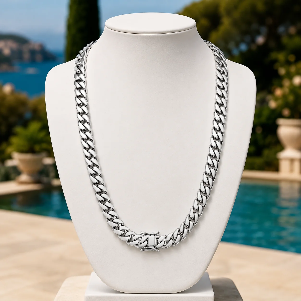 16mm Cuban Link Chain Necklace for Men, Hip Hop Jewelry,Stainless Steel Miami Style Chain, Streetwear Accessory for Daily Wear
