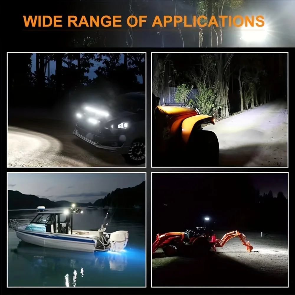 2PCS 20-Inch LED Off-Road Light Bars, lightweight Slim Work Lights, Suitable for Off-Road, Trucks, SUVs, ATVs, UTVs, Tractors, and Boats; Two-Piece Set Comes with Mounting Screws
