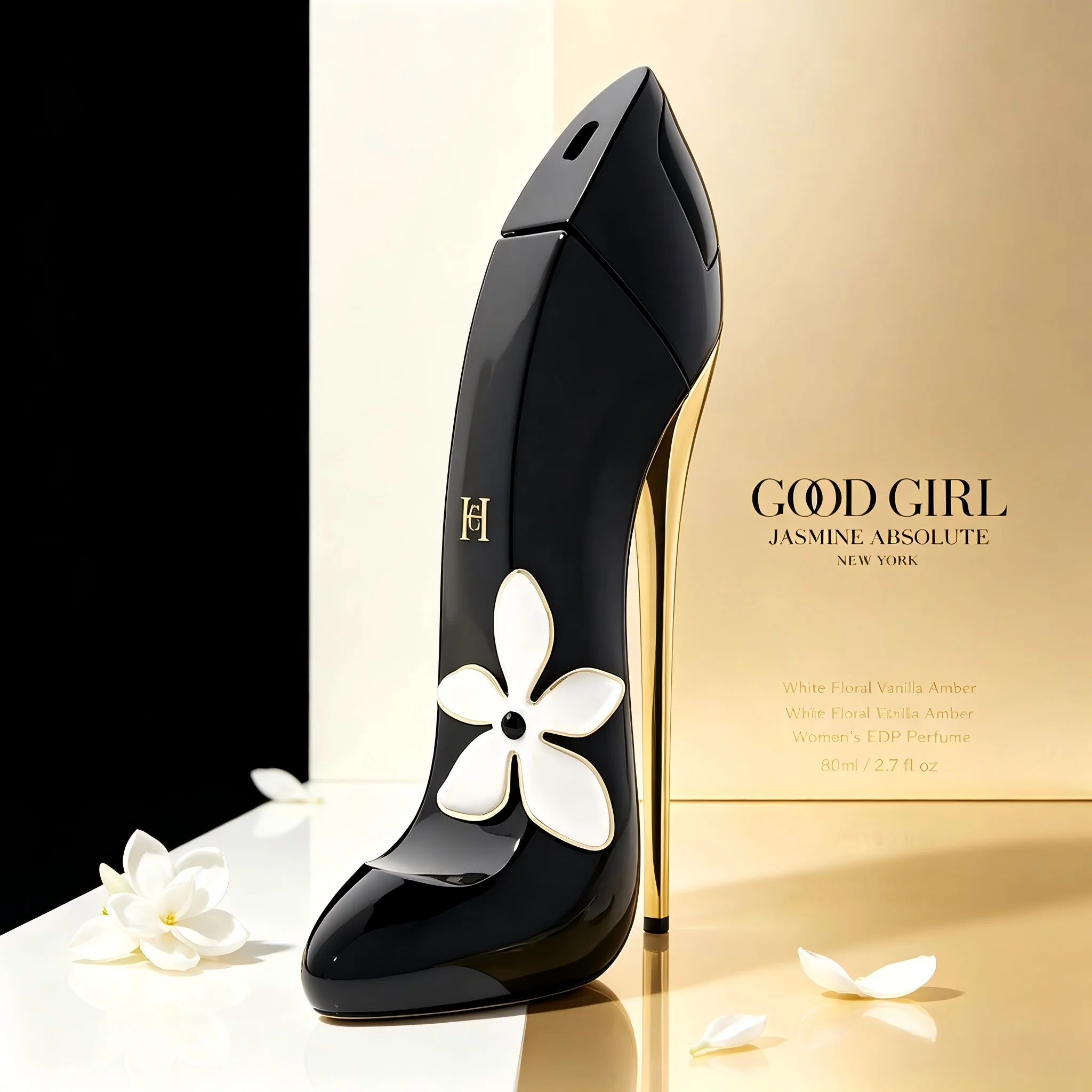 Carolina Herrera Good Girl Jasmine Absolute EDP for Women, 2.7 fl oz/80ml, 1 Bottle, Jasmine White Floral Vanilla Amber Long Lasting Perfume, Birthday Gift for Her, Fall, Halloween, Thanksgiving, Black Friday, Christmas, New Year Gift