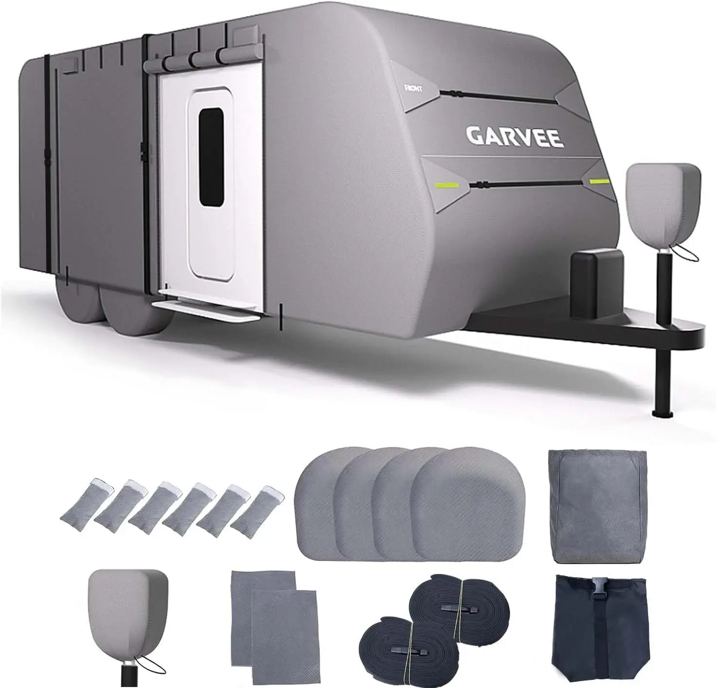 Garvee RV Cover 27-30FT Waterproof Camper Trailer Cover with Anti-UV,Windproof Straps UV & Water Resistant Protection for Outdoor