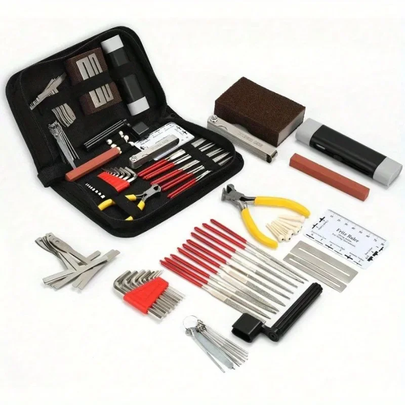 1Set Guitar Repair Maintenance Tool Kit for Acoustic Electric Ukulele Bass Banjo Guitar Parts Guitar Tuner Guitar Accessories