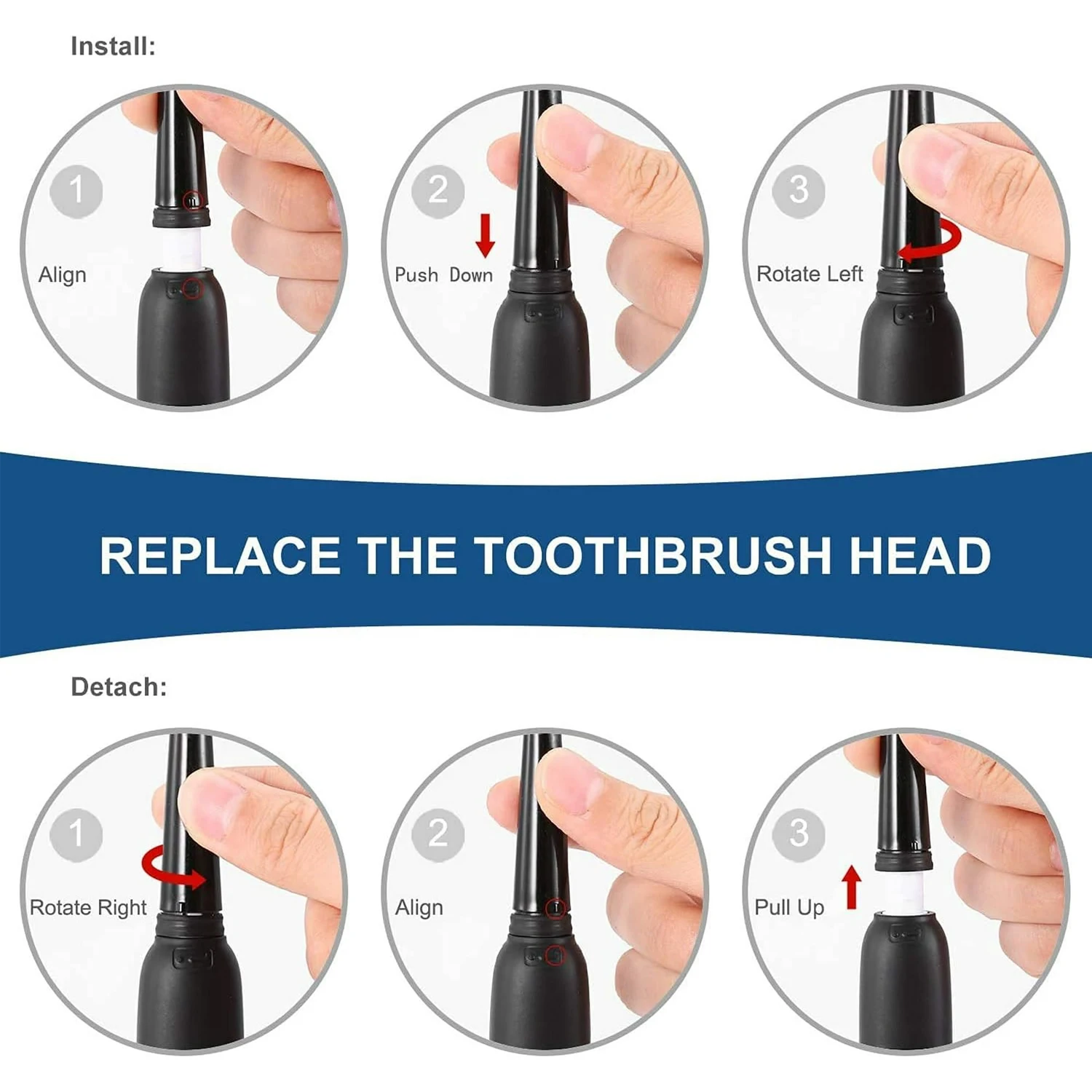 Fairywill Electric Toothbrushes Replacement Heads Electric Toothbrush Heads Sets for FW-507 FW-508 FW-917 Head Toothbrush
