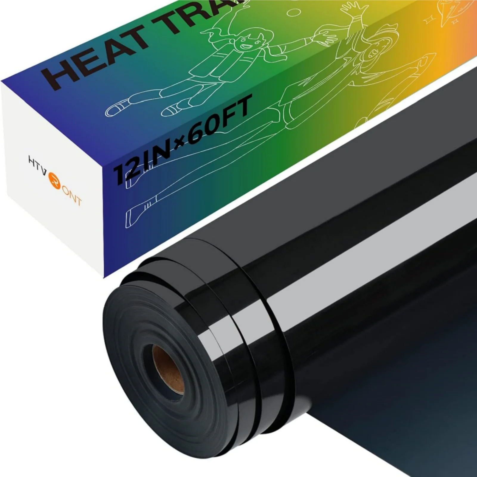 HTVRONT Heat Transfer Vinyl White Iron on Vinyl, 12 X 60FT White HTV Roll for T Shirts, Easy to Cut & Weed for Heat Transfer Design