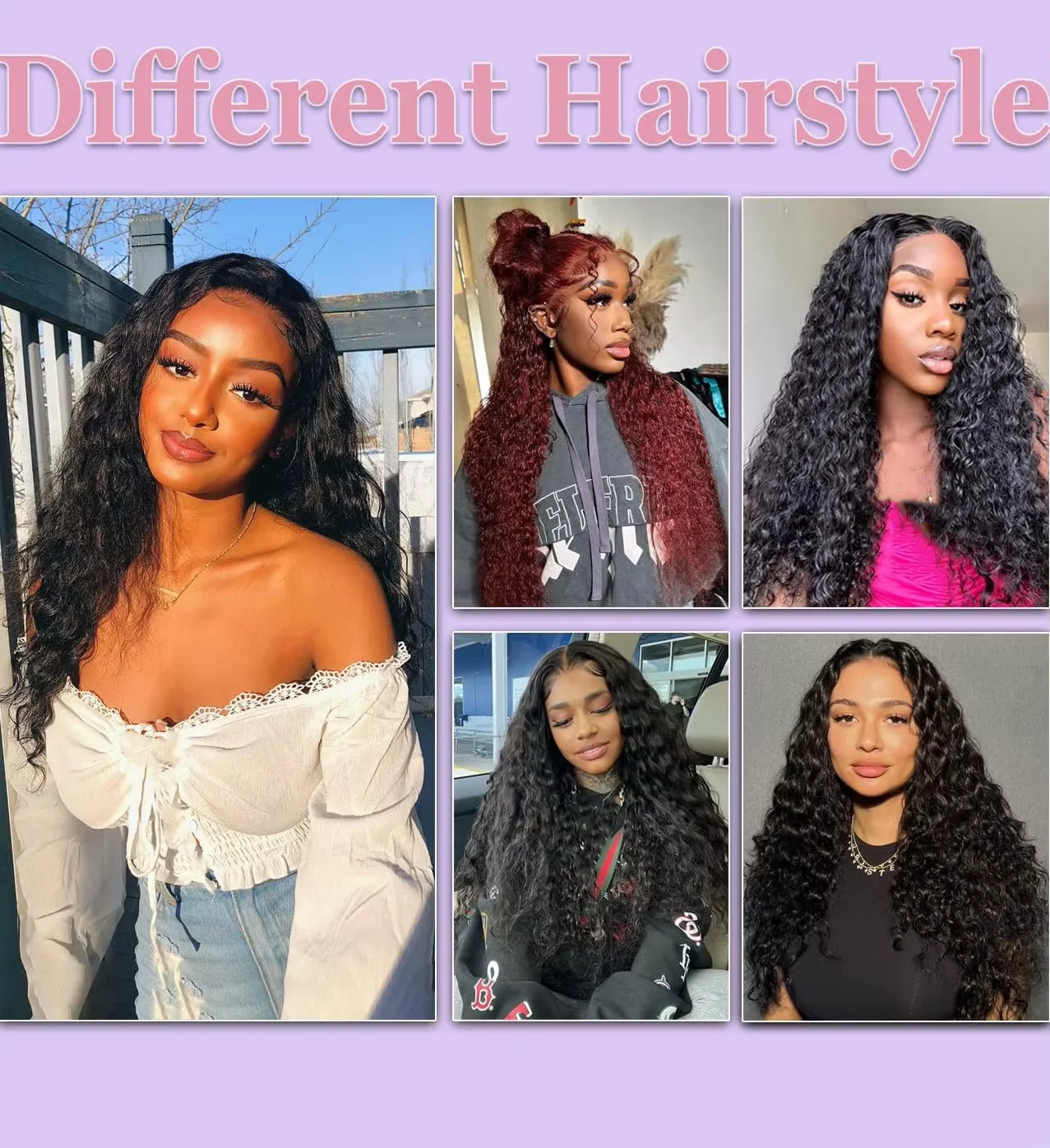 18-46 Inch 7x6 Deep Wave Wigs Brazilian Water Wave Wigs 7x6 Glueless Human Hair Wigs For Women 220% Density Remy Hair