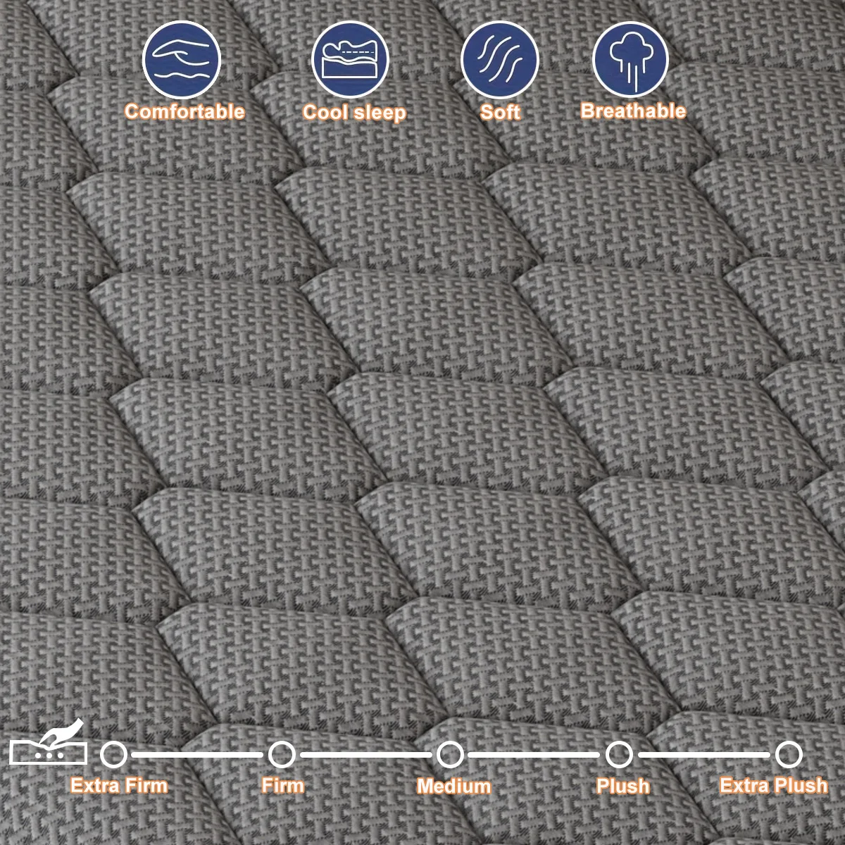 12/14 Inch Memory Foam Hybrid Mattress With Pocket Springs, Twin, Full, Queen, King, Sizes In A Box, Medium Firm, Mattresses For Support Comfort, Fiberglass-Free Suitable For Home Bedrooms, Hotels and Halls of Residence