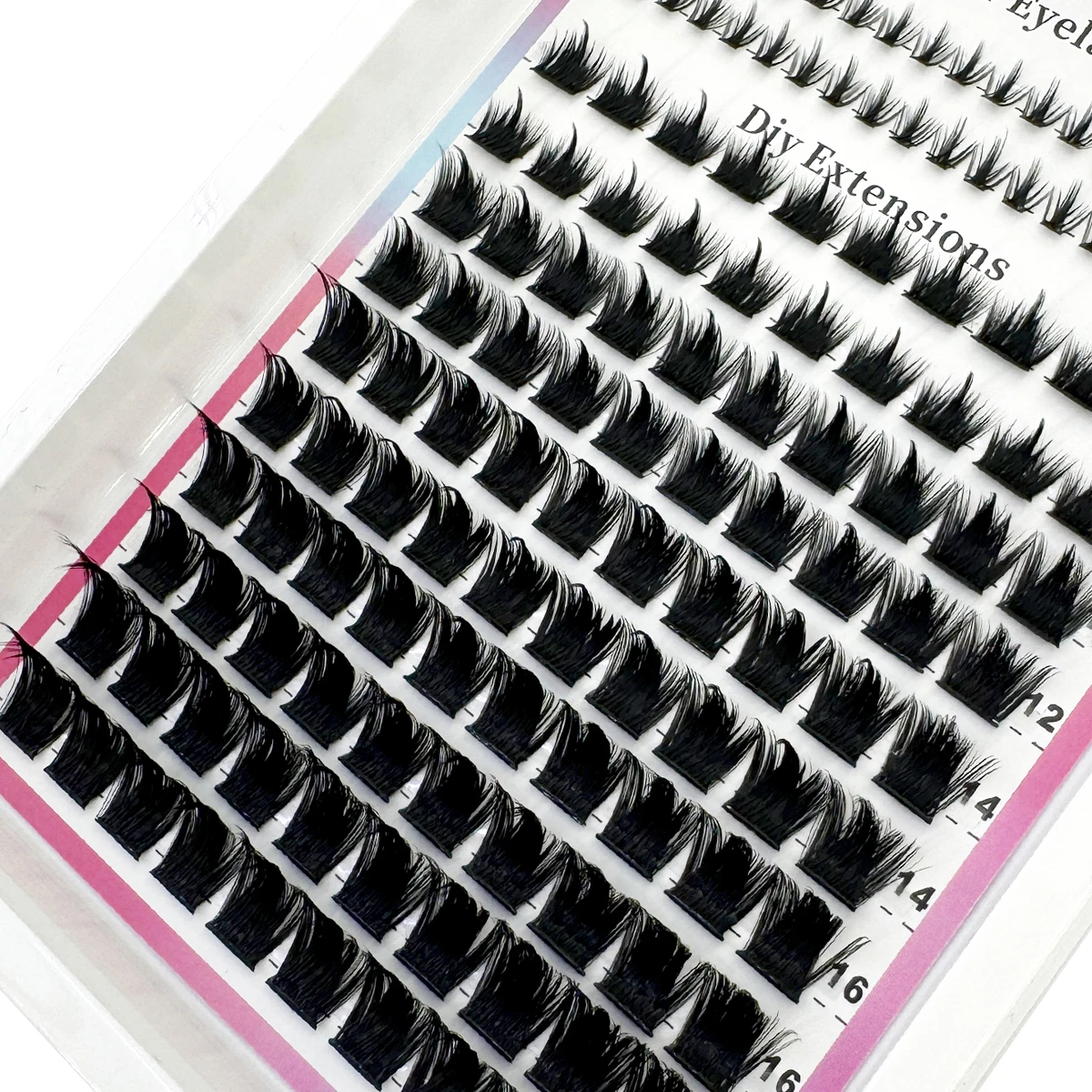 HBZGTLAD 12 Rows Manga Lash Clusters With Spikes Wispy Cluster Eyelash Extensions Fluffy Anime Eyelashes Clusters