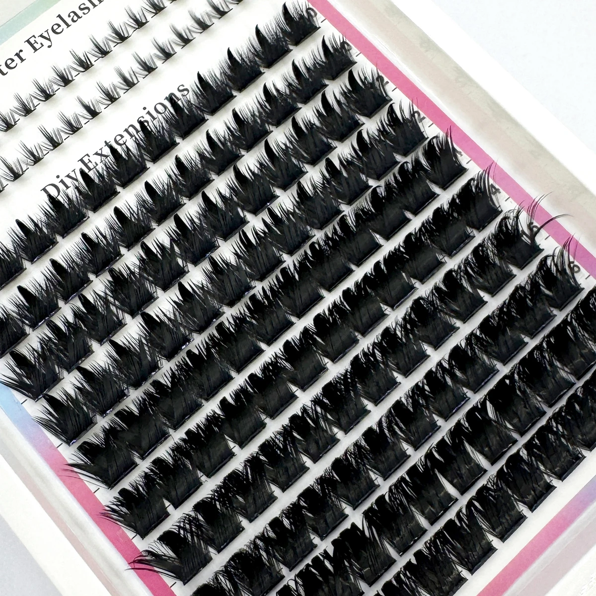 HBZGTLAD 12 Rows Manga Lash Clusters With Spikes Wispy Cluster Eyelash Extensions Fluffy Anime Eyelashes Clusters
