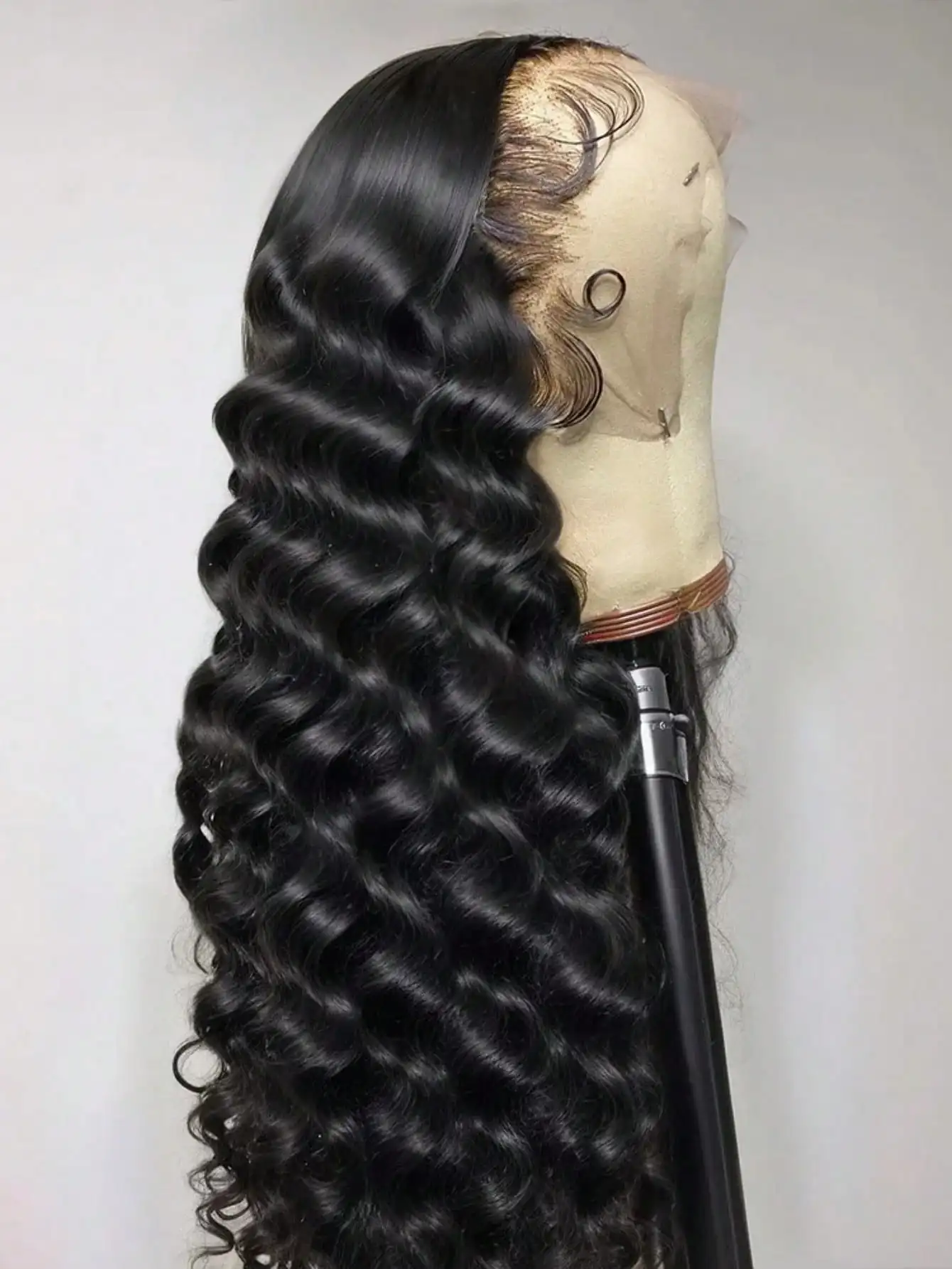 38 40 Inch Human Hair Wig 13x4 HD Loose Deep Wave Pre Plucked Wet And Wavy Curly Human Hair For Women With Baby Hair Natural Black Color