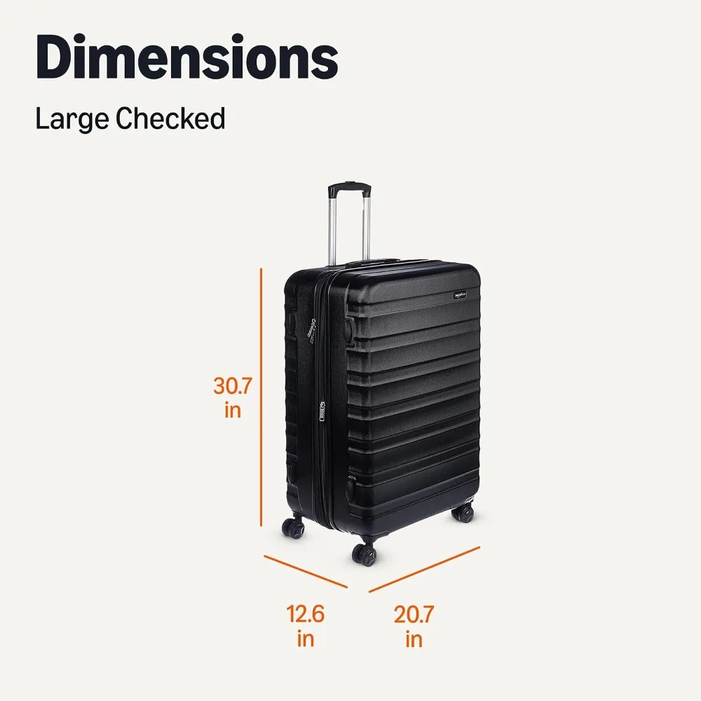 30" Hardshell Large Suitcase with Multi-directional Wheels, Expandable for 15% More Space, Scratch-Resistant Shell, Black