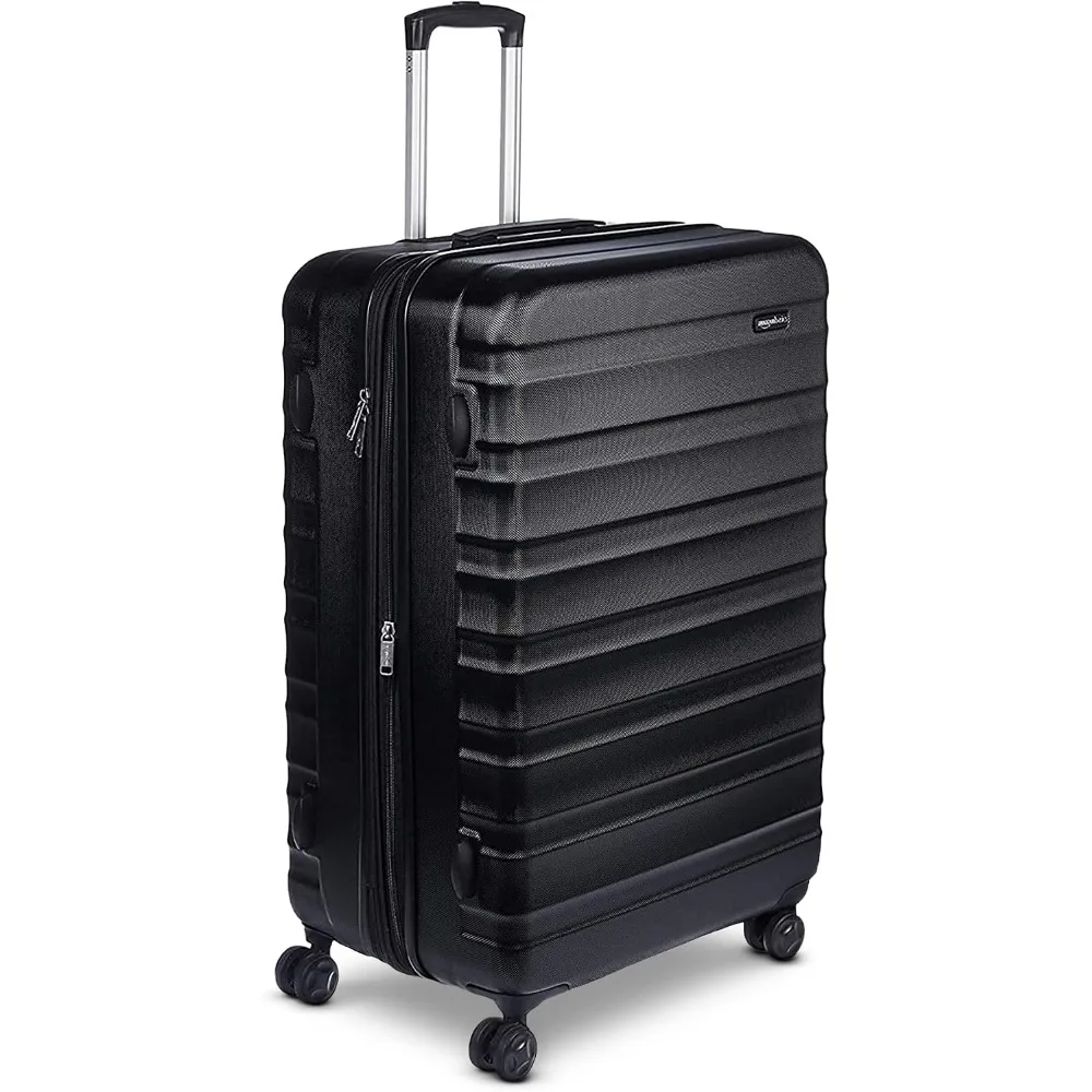 30" Hardshell Large Suitcase with Multi-directional Wheels, Expandable for 15% More Space, Scratch-Resistant Shell, Black