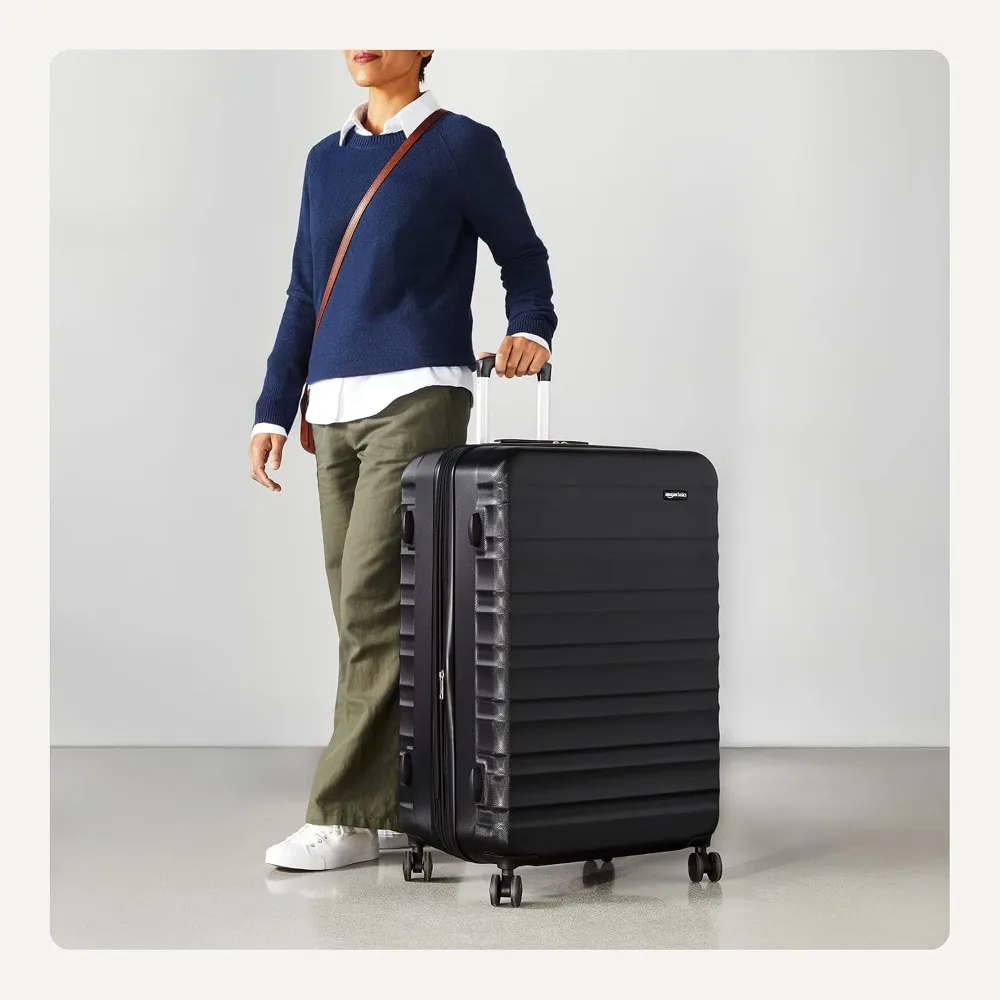 30" Hardshell Large Suitcase with Multi-directional Wheels, Expandable for 15% More Space, Scratch-Resistant Shell, Black