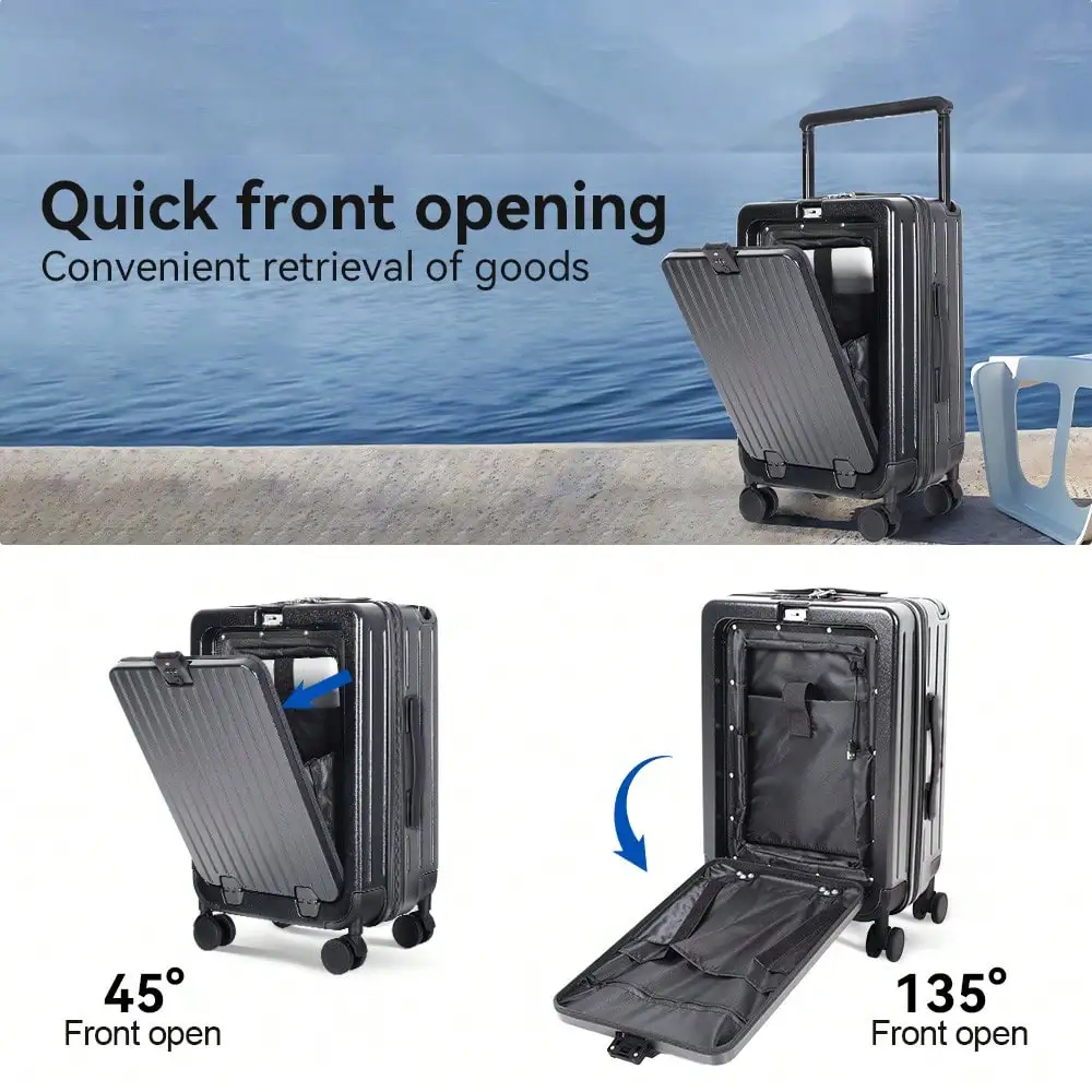 20/24-Inch Premium Hard-Shell Carry-On Suitcase,Checked Luggage Set With USB Port Luggage And Combination Lock, Smooth 360° Double Spinner Wheels