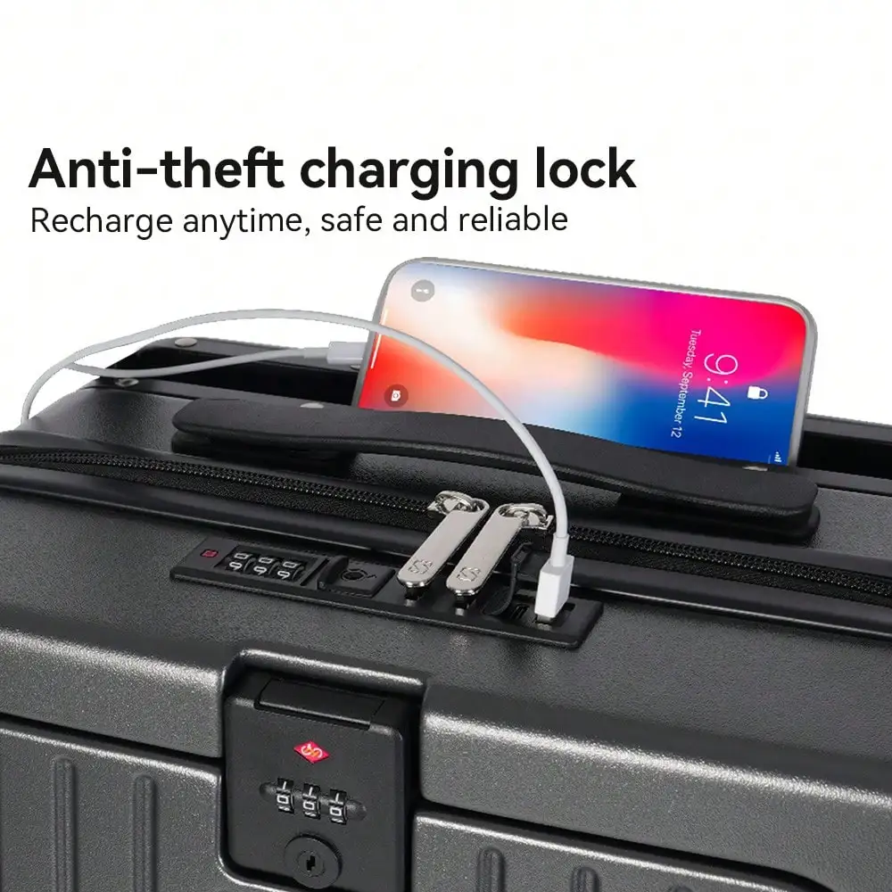 20/24-Inch Premium Hard-Shell Carry-On Suitcase,Checked Luggage Set With USB Port Luggage And Combination Lock, Smooth 360° Double Spinner Wheels