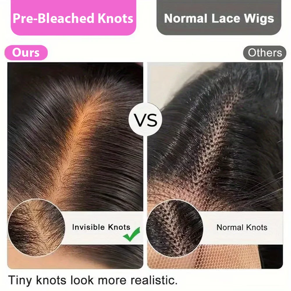 40 42 Inch Bone Straight Human Hair Wigs 13x6 HD Transparent Lace Frontal Human Hair 13x4 Pre Cut Lace Frontal Wig 250 Density 5x5 Ready to Go HD Lace Glueless Wigs Brazilian For Women