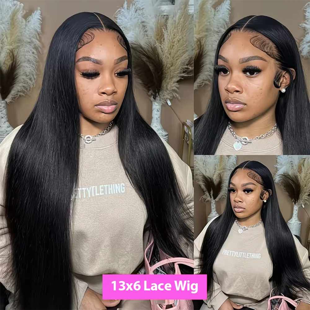 40 42 Inch Bone Straight Human Hair Wigs 13x6 HD Transparent Lace Frontal Human Hair 13x4 Pre Cut Lace Frontal Wig 250 Density 5x5 Ready to Go HD Lace Glueless Wigs Brazilian For Women