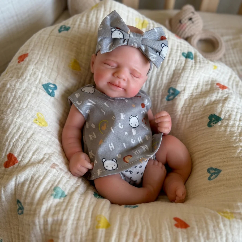 13 Inch Pascale Full Body Silicone Reborn Doll Lifelike Newborn Hand Painted Waterproof Collectible Art Ornament for Holiday and Birthday Gifts
