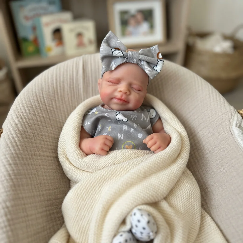 13 Inch Pascale Full Body Silicone Reborn Doll Lifelike Newborn Hand Painted Waterproof Collectible Art Ornament for Holiday and Birthday Gifts