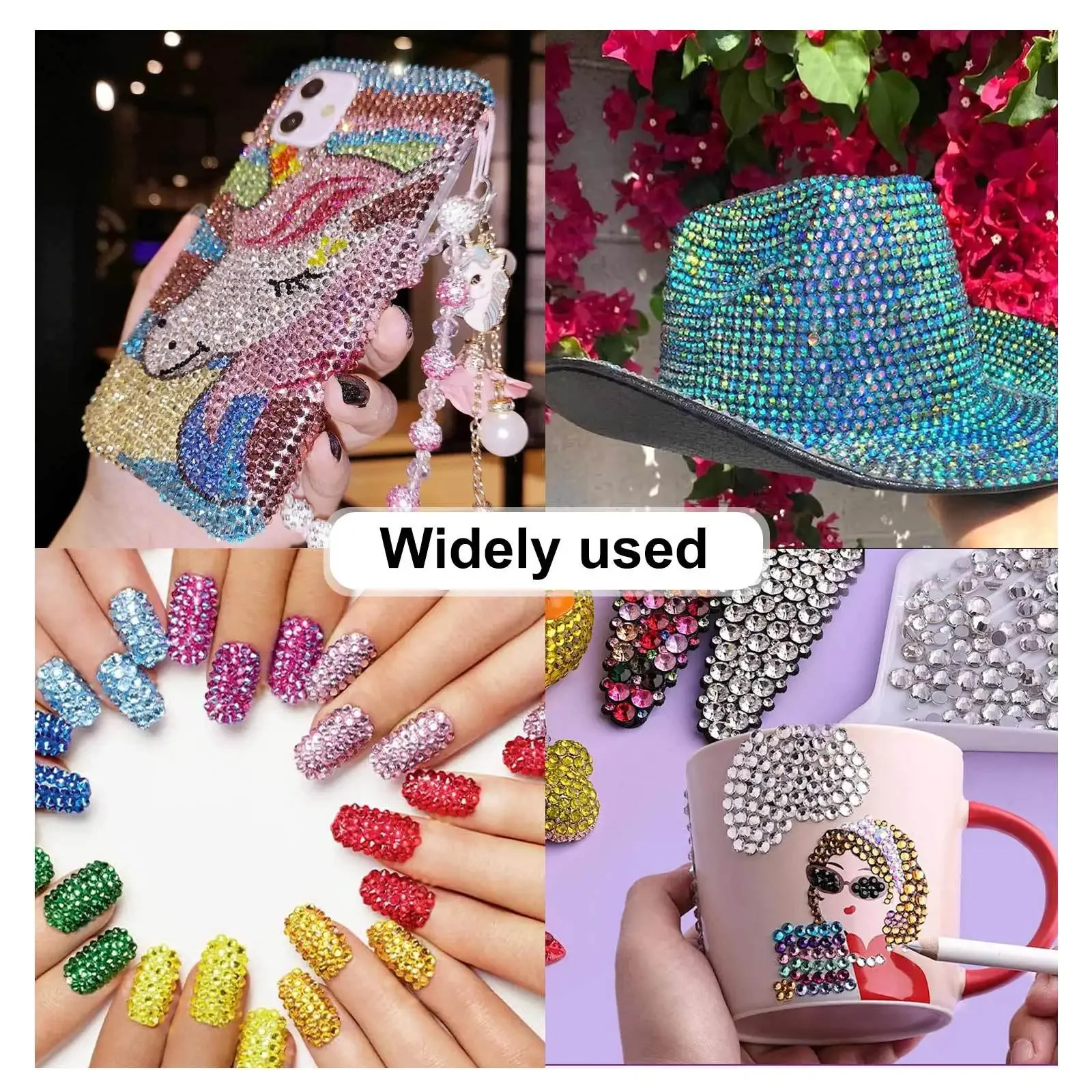 40 Colors Resin Rhinestone Bedazzling Kit 3mm Small, Jelly Rhinestone Kit for Bedazzling Flatback Gems, for Clothes Nail Book Di