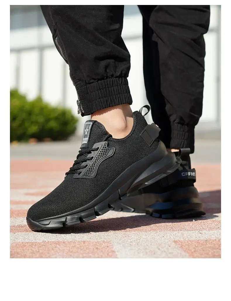 Men Steel Toe Work Shoes Impact Resistant Steel Toe Cap Lightweight Comfortable Industrial Safety Sneakers Wear Resistant Durable Construction Footwear Full Sizes Available for Women Men Ideal for Labor Day Father’s Day Gifting
