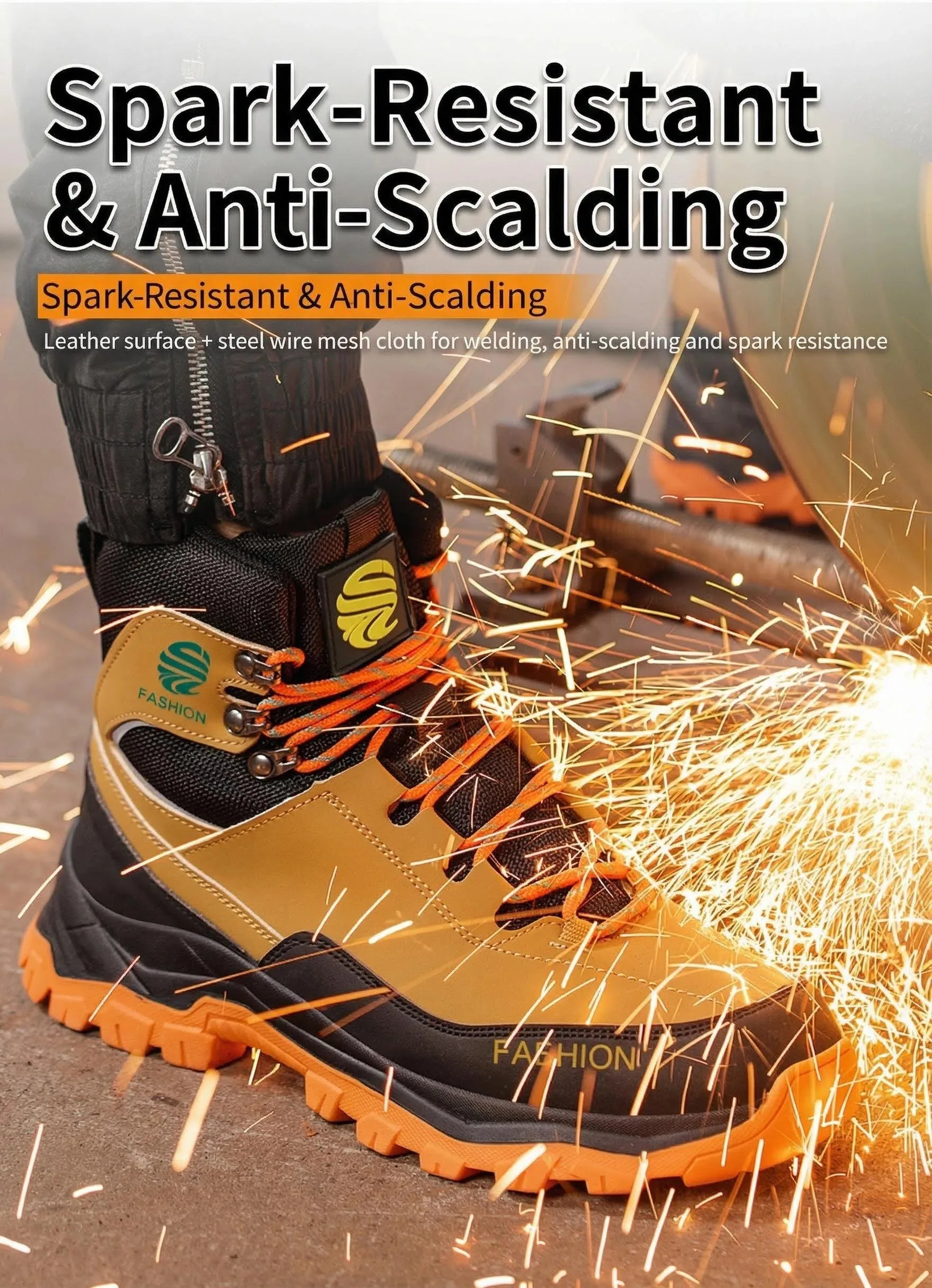 All Season Industrial Safety Shoes for Men Women Steel Toe Sneakers with Impact Resistant Steel Toe Cap Lightweight Comfortable Design for Construction Work Wear Resistant Durable for Daily Labor Full Sizes Perfect Labor Day Gift for Workers