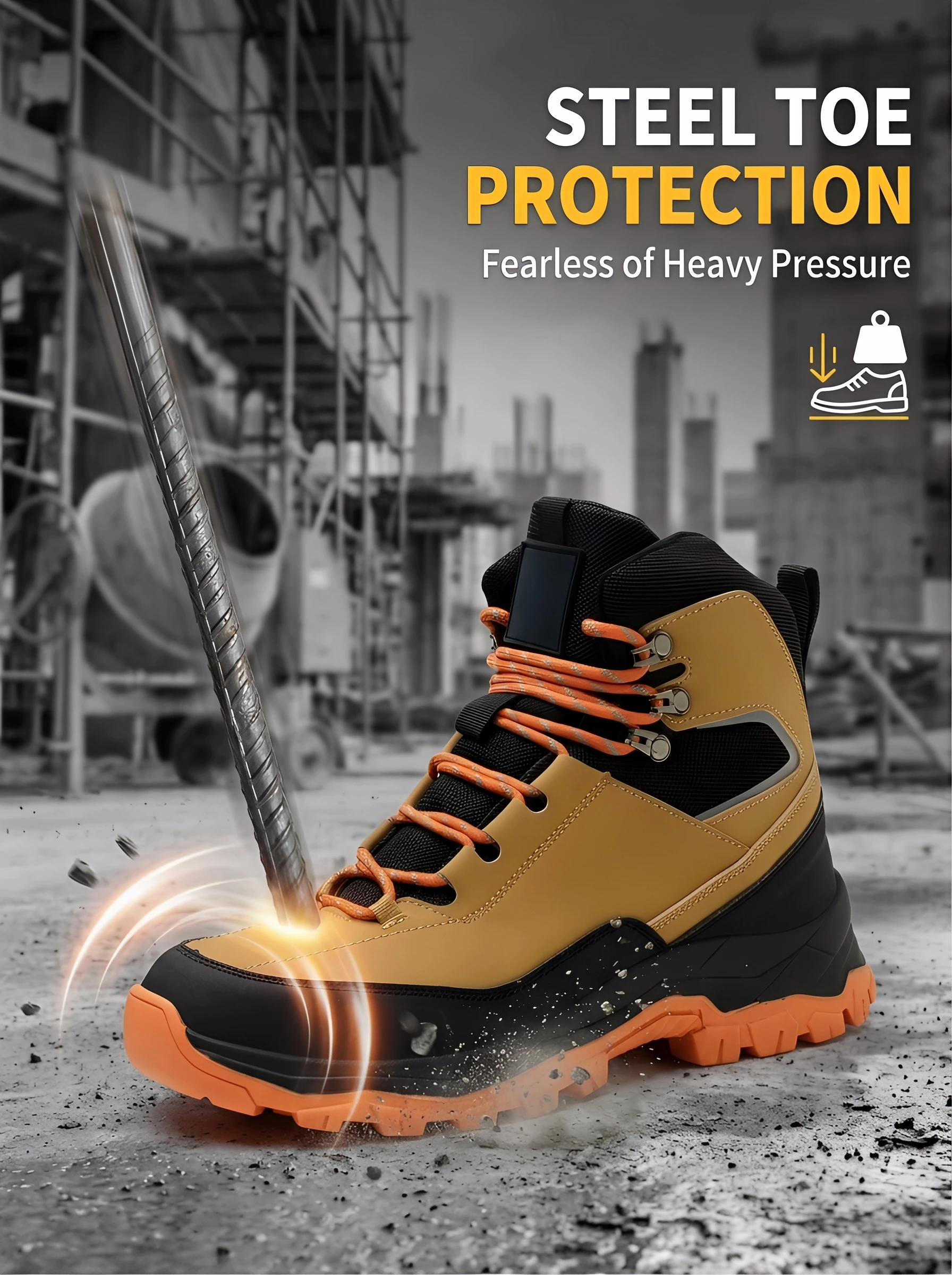All Season Industrial Safety Shoes for Men Women Steel Toe Sneakers with Impact Resistant Steel Toe Cap Lightweight Comfortable Design for Construction Work Wear Resistant Durable for Daily Labor Full Sizes Perfect Labor Day Gift for Workers
