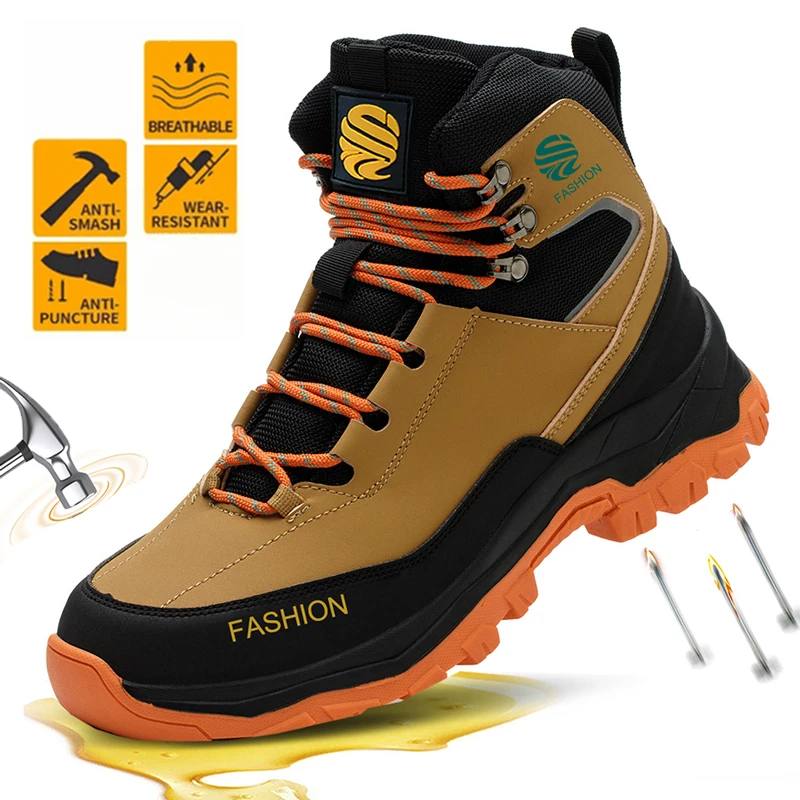 All Season Industrial Safety Shoes for Men Women Steel Toe Sneakers with Impact Resistant Steel Toe Cap Lightweight Comfortable Design for Construction Work Wear Resistant Durable for Daily Labor Full Sizes Perfect Labor Day Gift for Workers