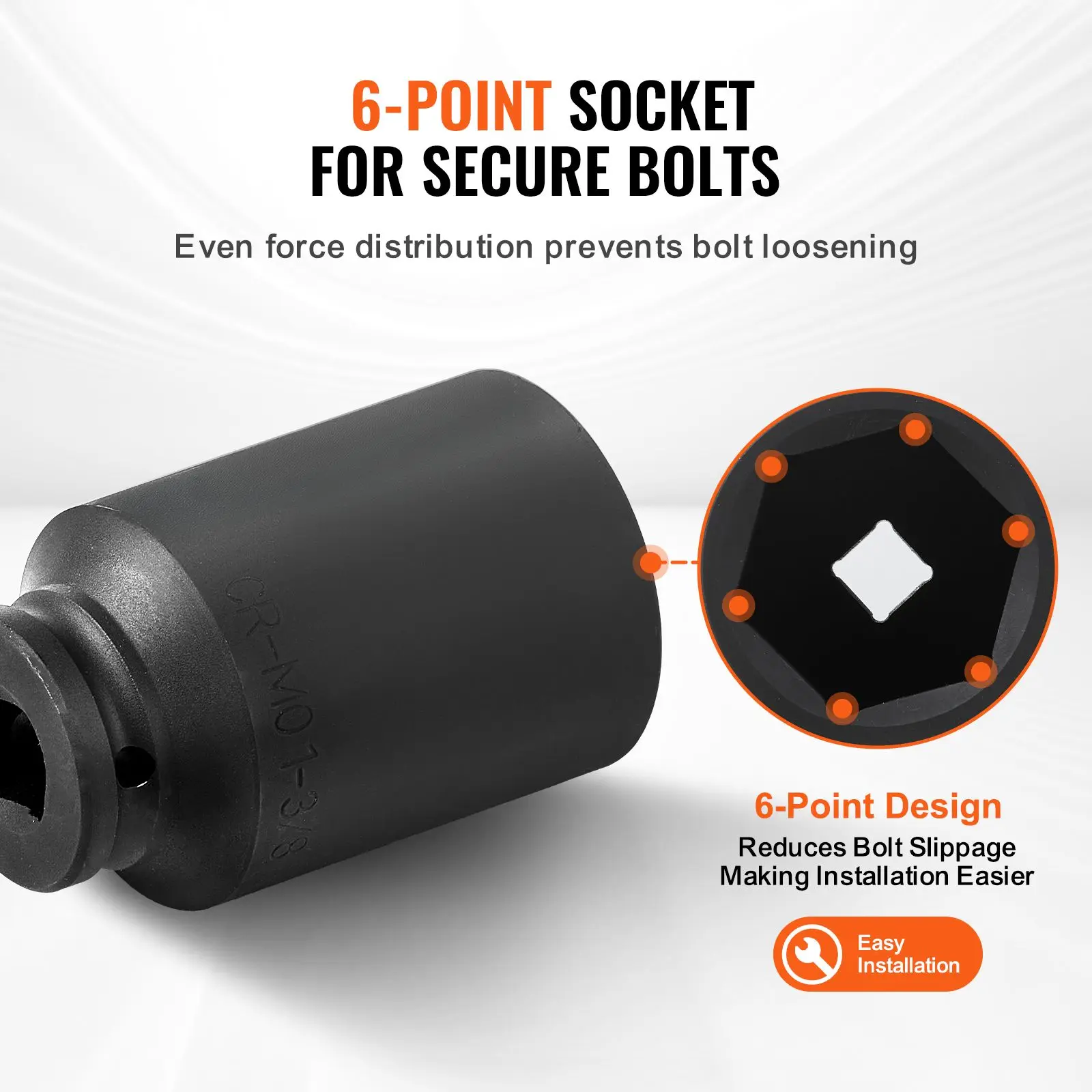 Axle Nut Impact Socket Set, 3/4" Drive Deep 6-Point 8-Piece SAE Spindle Nut Socket Set, CR-MO Heat Treated Large Socket Set with Storage Case, for Auto Repair, Removing or Installing Axle Nuts