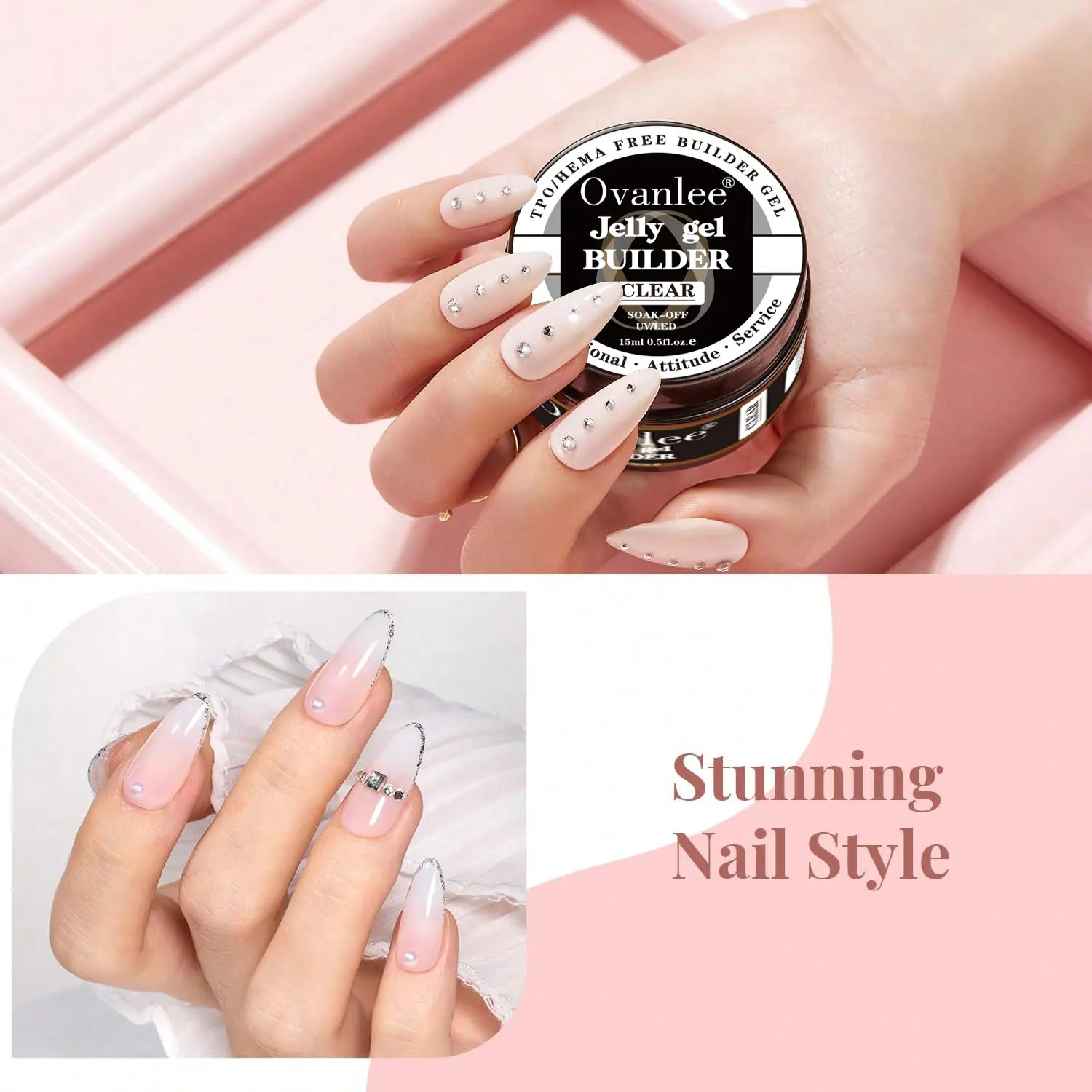 1PCS 15ML Rhinestone Nail Glue, Nail Art Adhesive With, Pens For Rhinestones, Gems, Crystals & Charms, Soak Off UV LED
