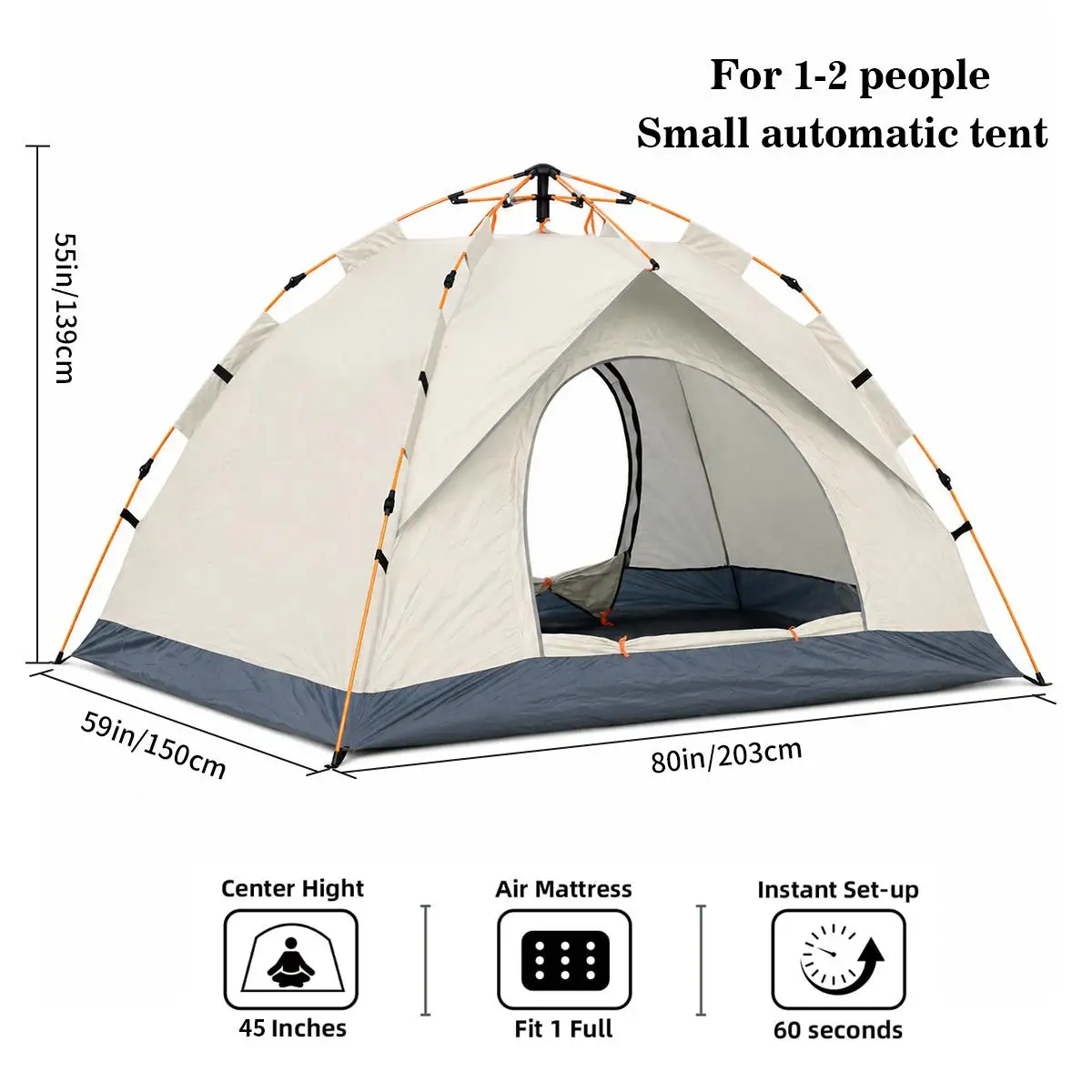 Fully Automatic Instant-Setup Oxford Fabric Camping Tent for 2-4 People - Windproof, Waterproof, Sunscreen, Moisture-Proof - Ideal for Outdoor Camping, Family Gatherings, Camping Gift for Holidays, Tents For Camping, Spacious Interior