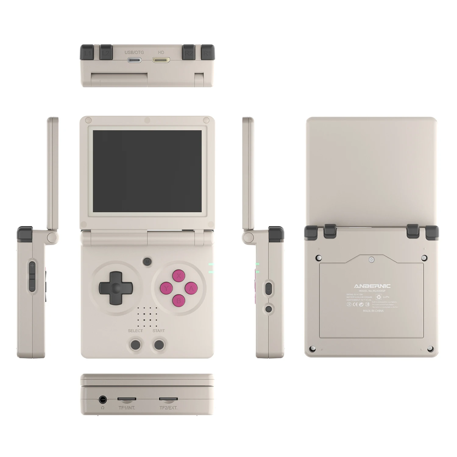 Anbernic RG34XXSP / RG35XXSP Flip Retro Handheld Game Console Retro IPS Screen Linux 64bit 3300mAh Portable Clamshell Games Player Supports 5G WiFi Bluetooth HDMI TV Out 30+ Simulators