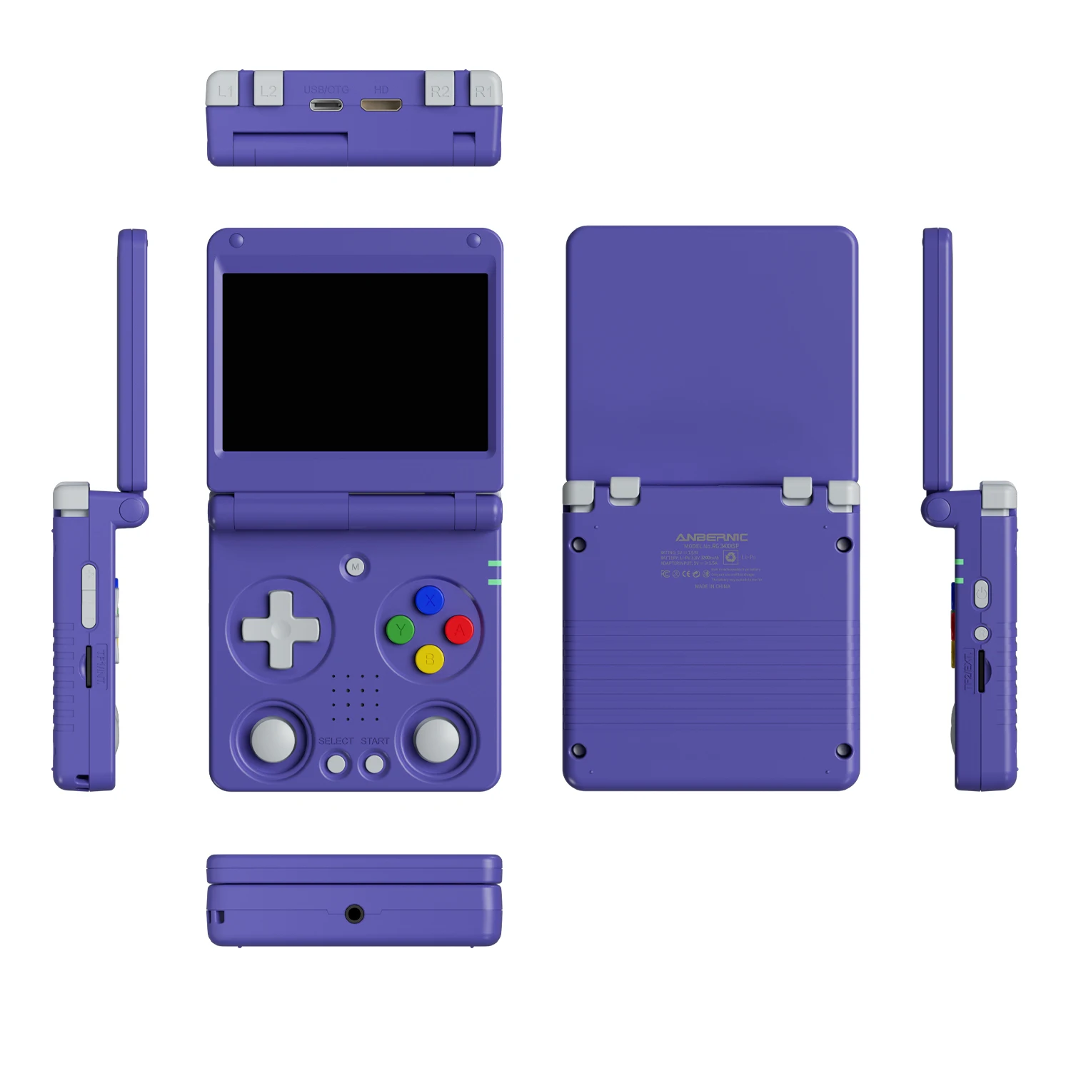 Anbernic RG34XXSP / RG35XXSP Flip Retro Handheld Game Console Retro IPS Screen Linux 64bit 3300mAh Portable Clamshell Games Player Supports 5G WiFi Bluetooth HDMI TV Out 30+ Simulators
