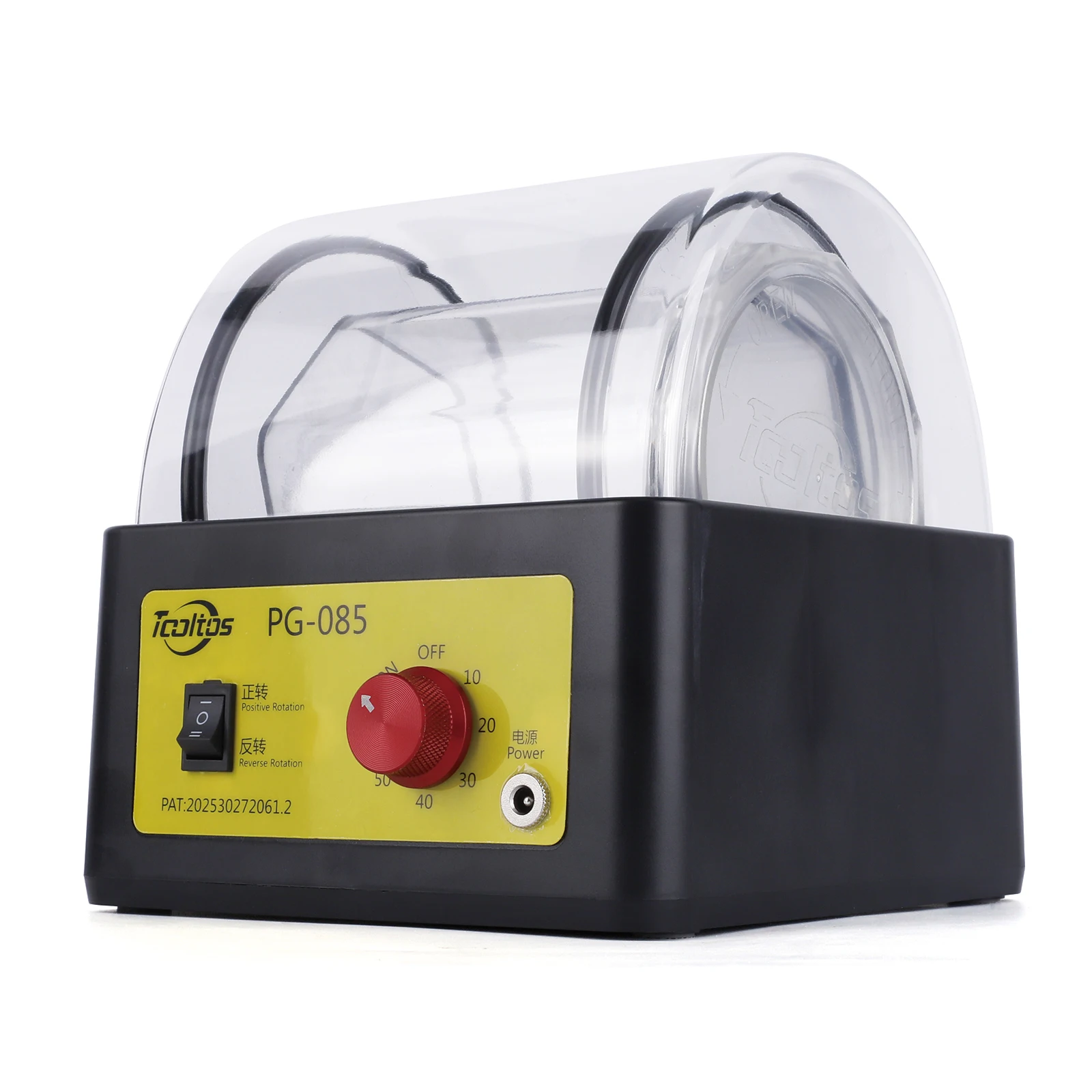 110V Min Rotary Tumbler Polisher 3pcs/Kit Jewelry Polishing Machine PG-085 100-268rpm Adjustable Speed Metal Jewelry Rotation Barrel Polisher 0.85L Capacity Small Jewelry Polishing Tools Equipment